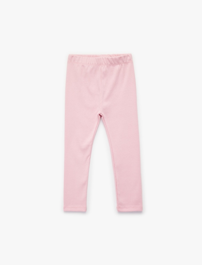 Kız Bebek Pamuklu Kaşkorse Beli Lastikli Basic Uzun Tayt