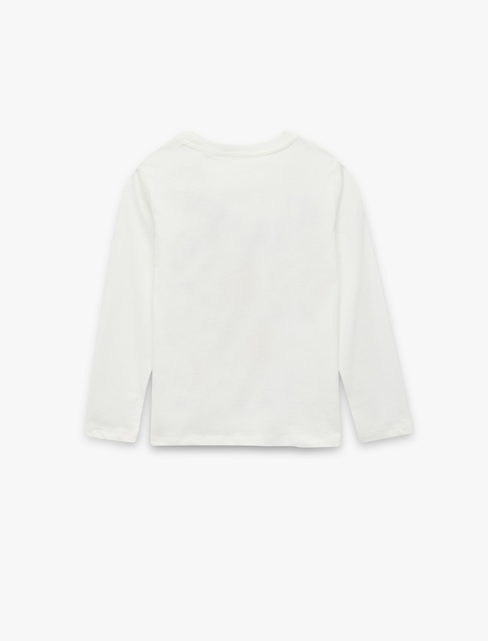 Kız Çocuk Lisanslı Lola Bunny Baskılı Uzun Kollu Bisiklet Yaka Pamuklu Tişört