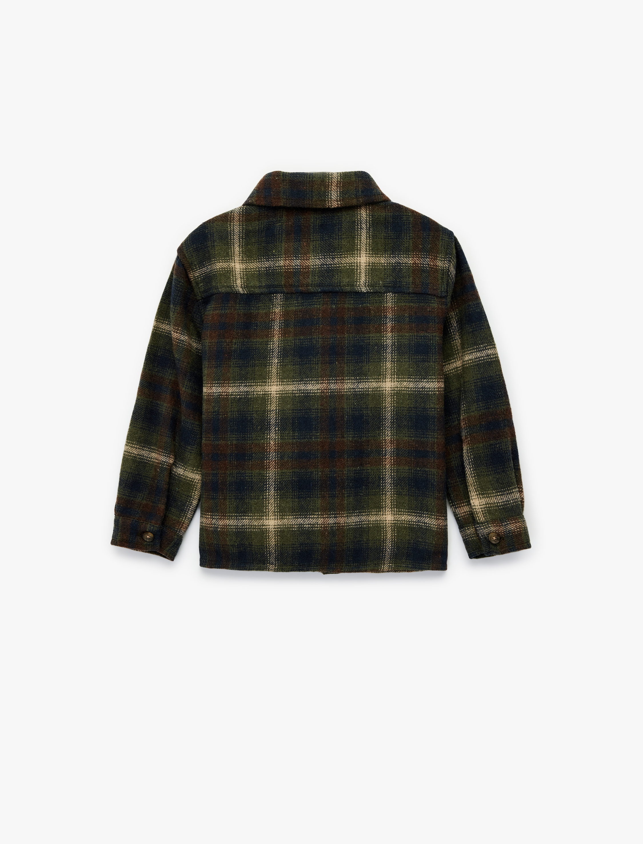  Erkek Bebek Uzun Kollu Cep Detaylı Ekoseli Oduncu Gömlek