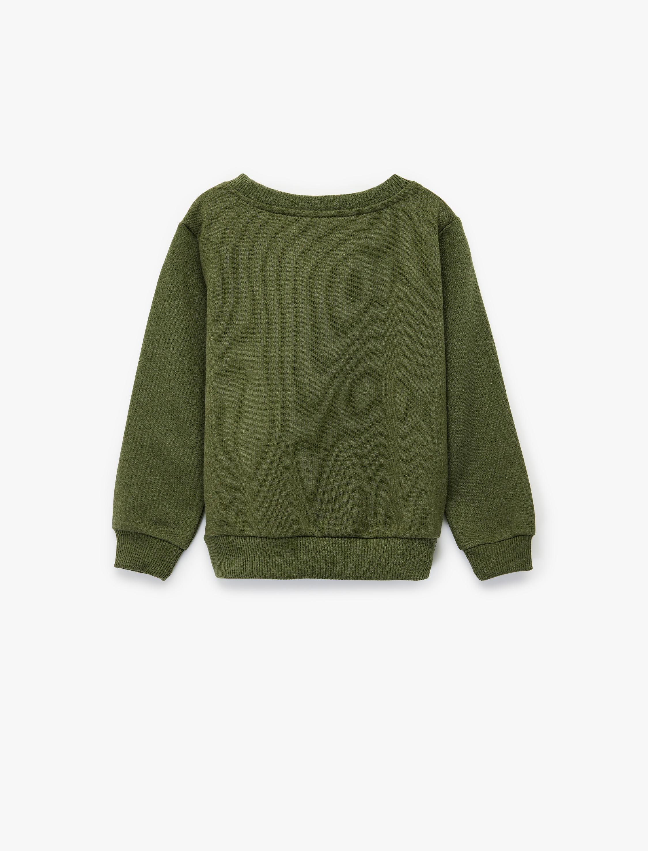  Erkek Bebek Dinozor Baskılı Uzun Kollu Bisiklet Yaka Sweatshirt