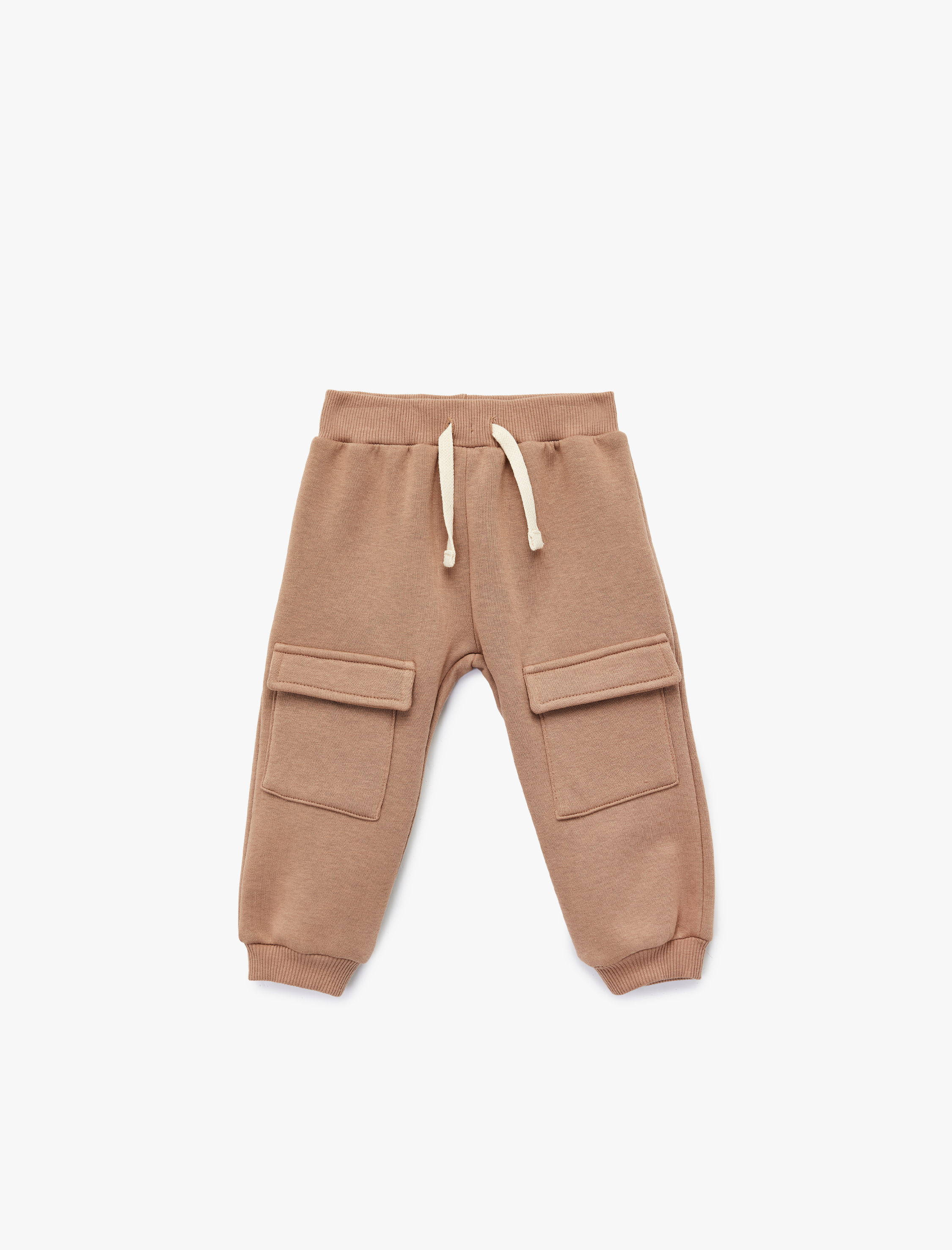  Erkek Bebek Pamuklu Bağcıklı Kargo Cep Detaylı Jogger Eşofman Altı