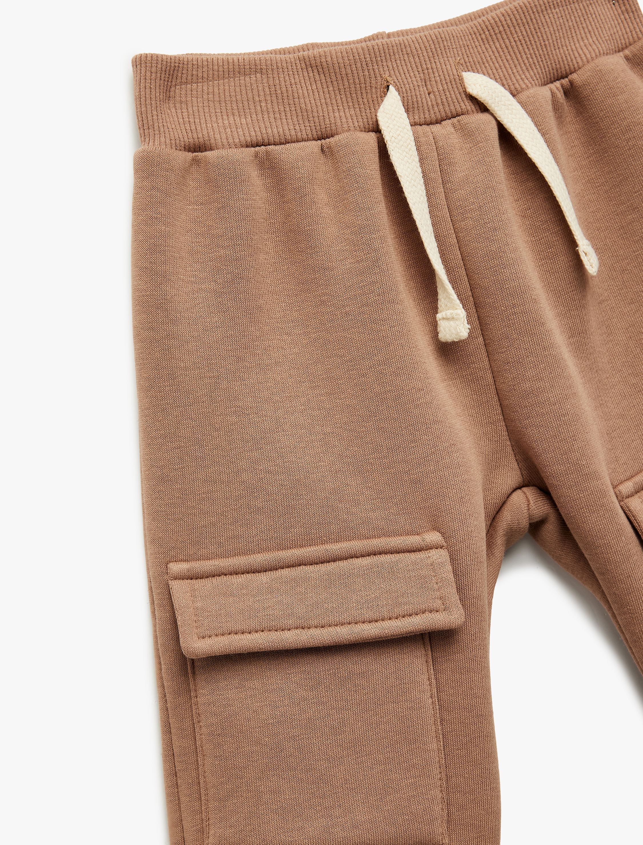  Erkek Bebek Pamuklu Bağcıklı Kargo Cep Detaylı Jogger Eşofman Altı