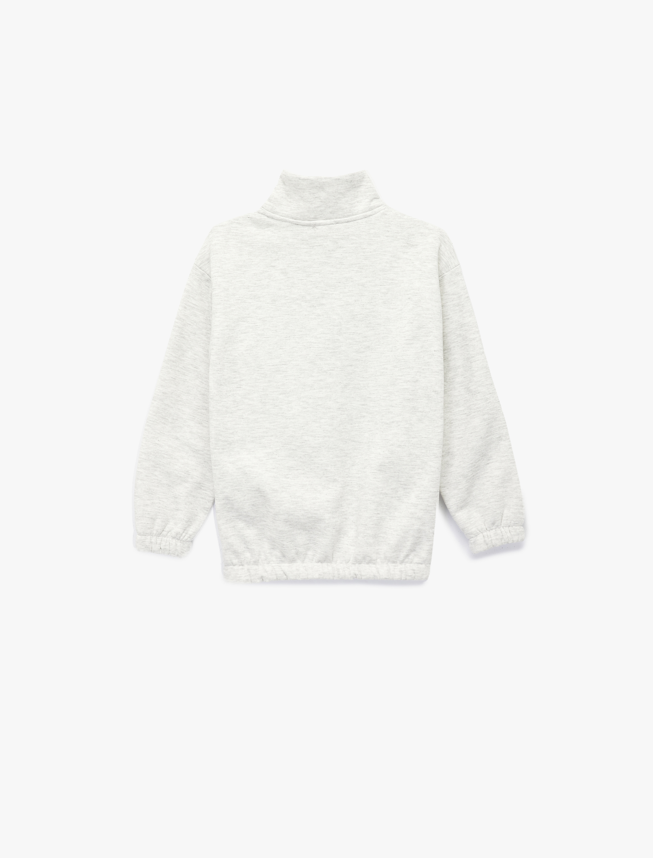  Erkek Çocuk Uzun Kollu Fermuar Detaylı Dik Yaka Şardonlu Oversize Sweatshirt