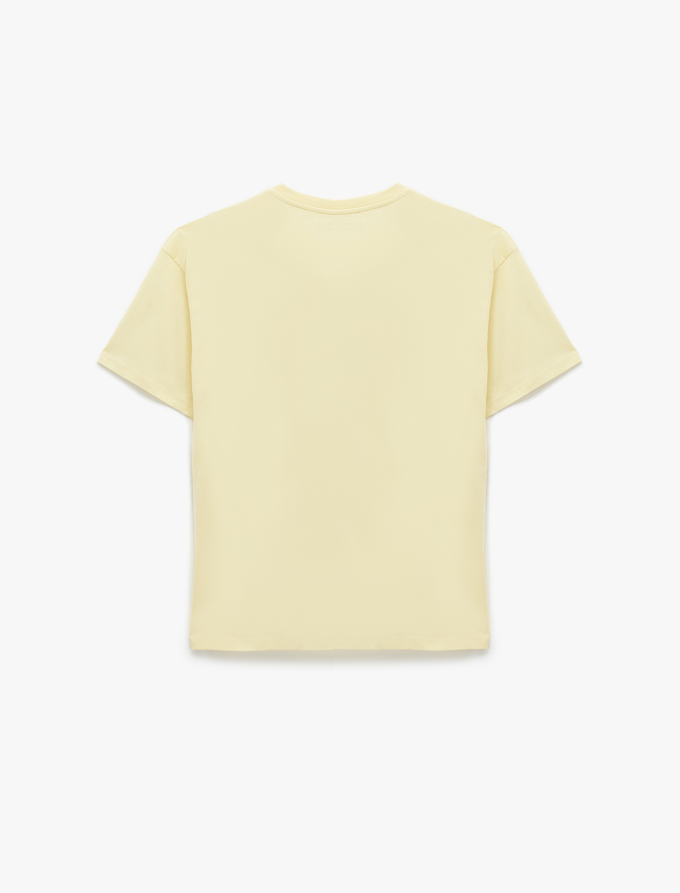   Kısa Kollu Köpek Nakış Detaylı Bisiklet Yaka Oversize Tişört