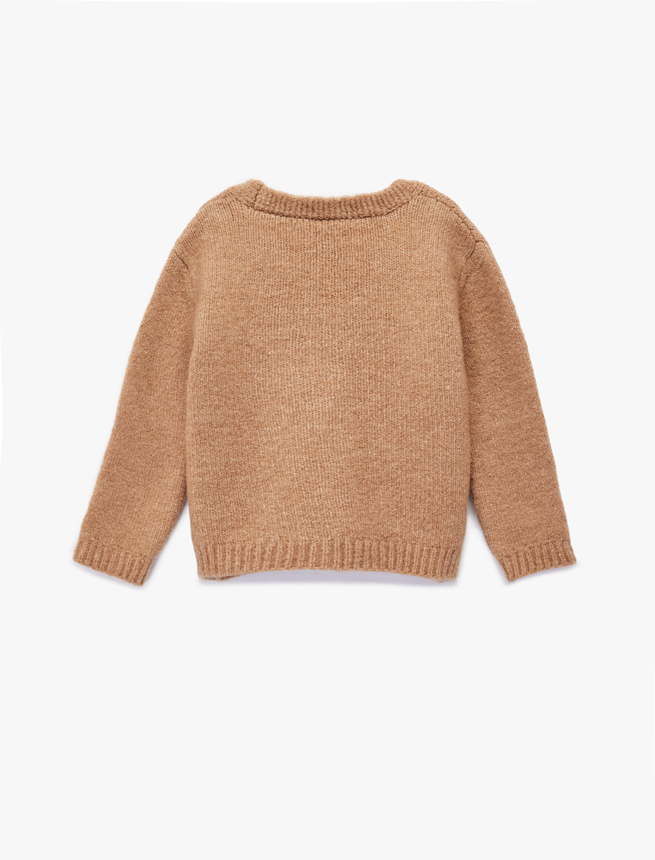  Kız Bebek Uzun Kollu Nakış Detaylı V Yaka Düğmeli Triko Hırka