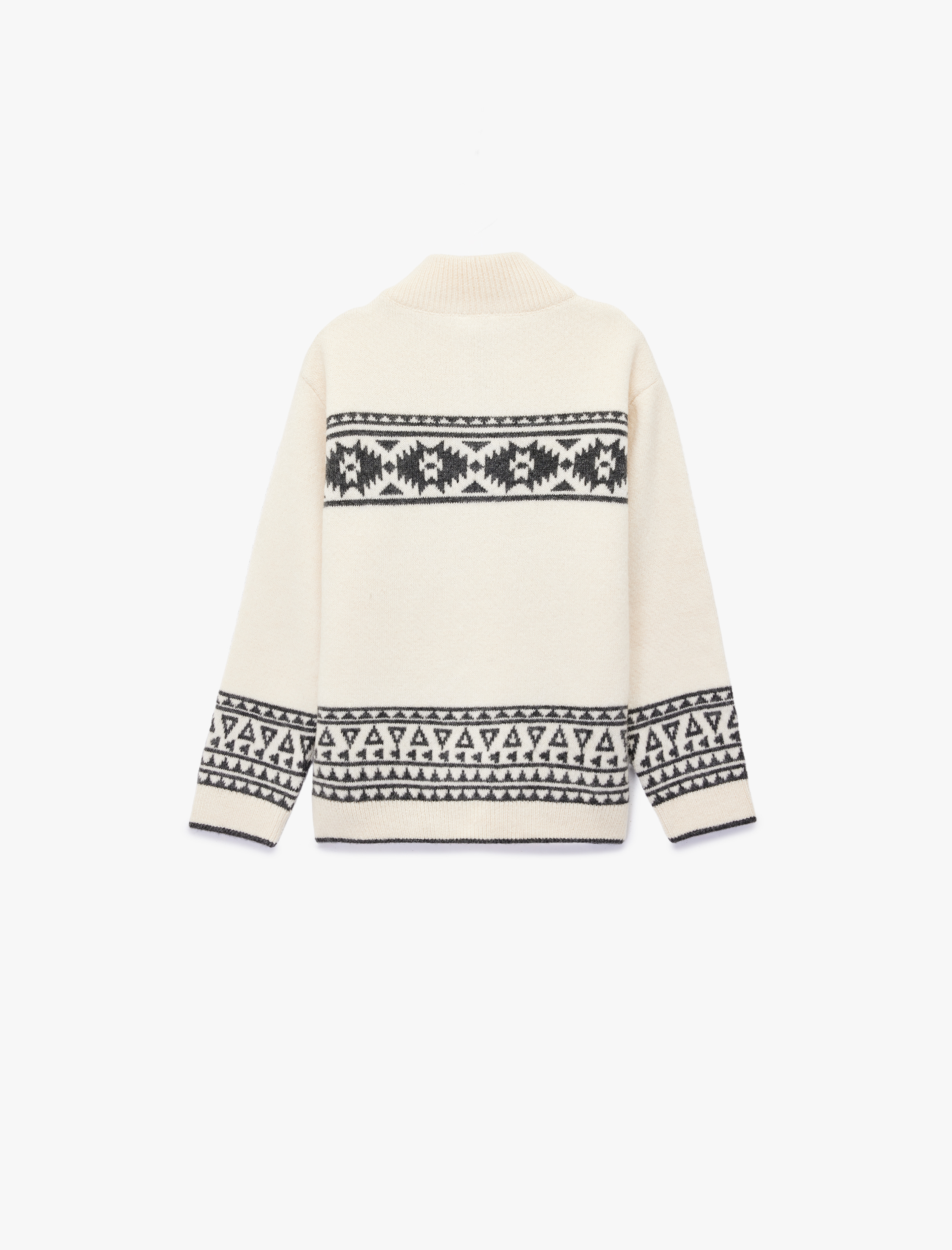  Erkek Çocuk Yarım Fermuarlı Dik Yaka Uzun Kollu Triko Kazak