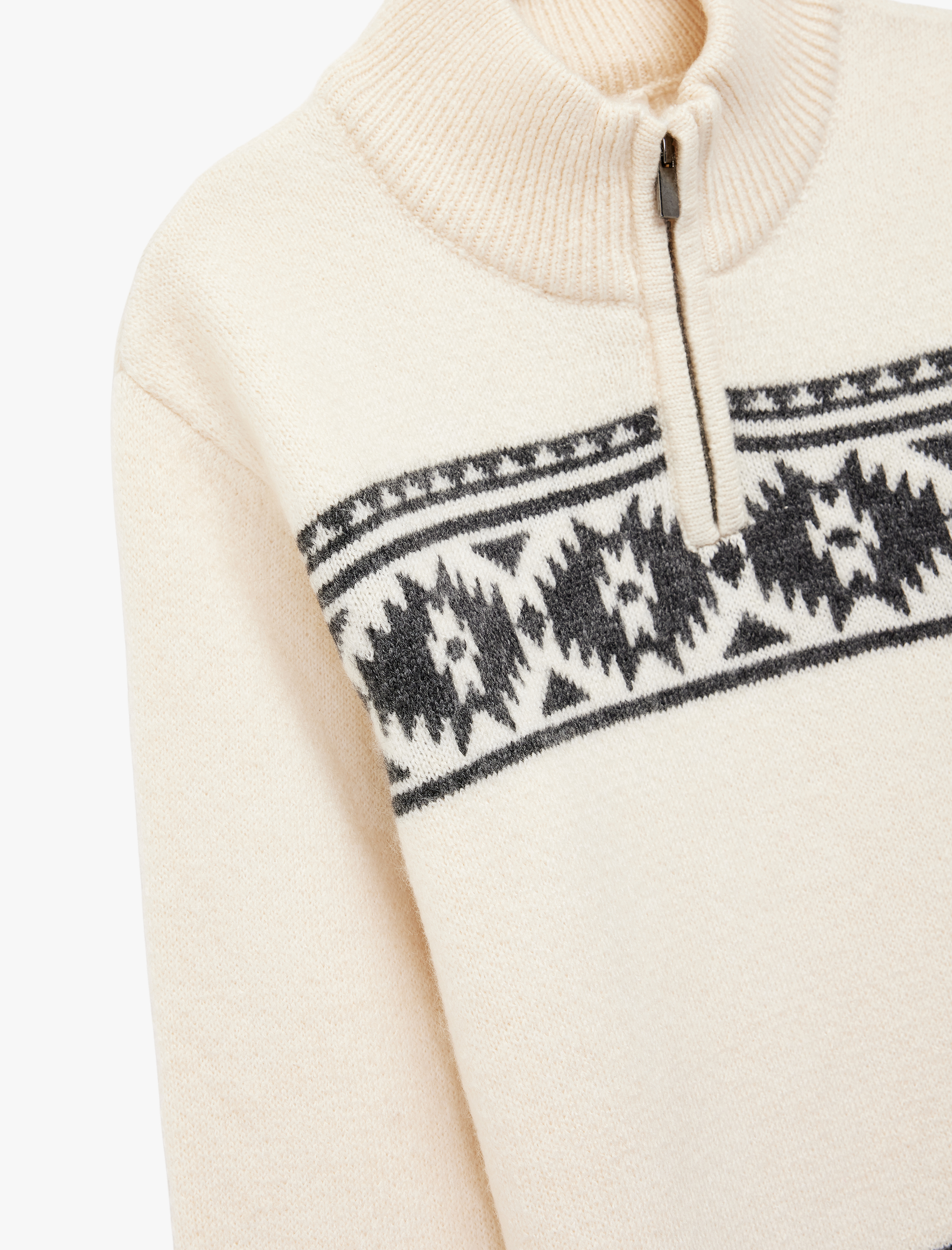  Erkek Çocuk Yarım Fermuarlı Dik Yaka Uzun Kollu Triko Kazak