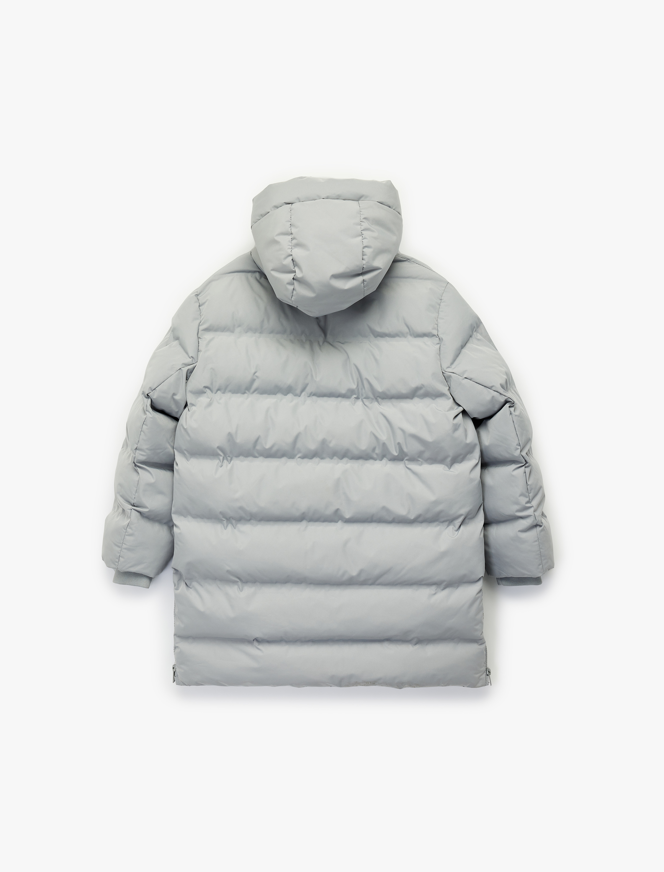  Kız Çocuk Uzun Kollu Fermuarlı Oversize Kapşonlu Uzun Şişme Mont