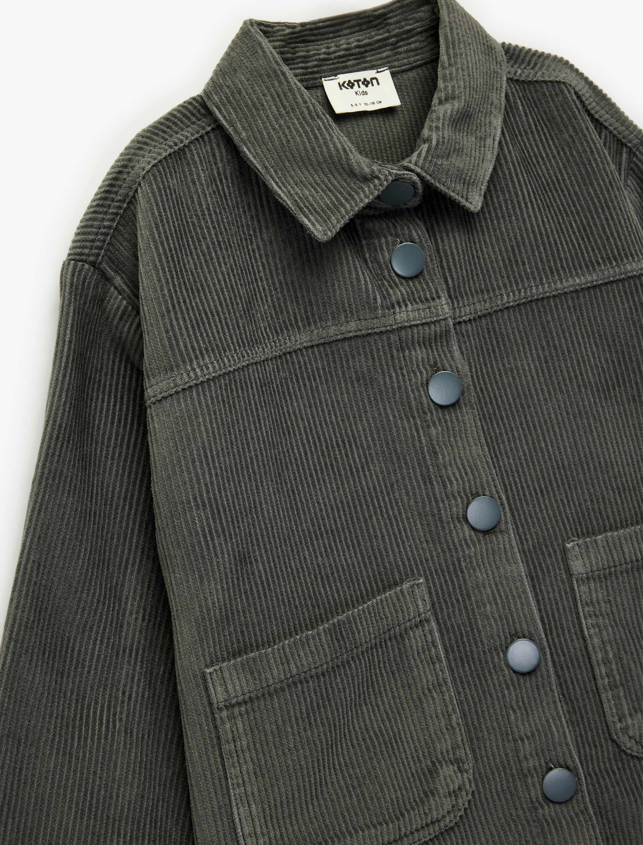  Kız Çocuk Pamuklu Uzun Kollu Oversize Kadife Gömlek