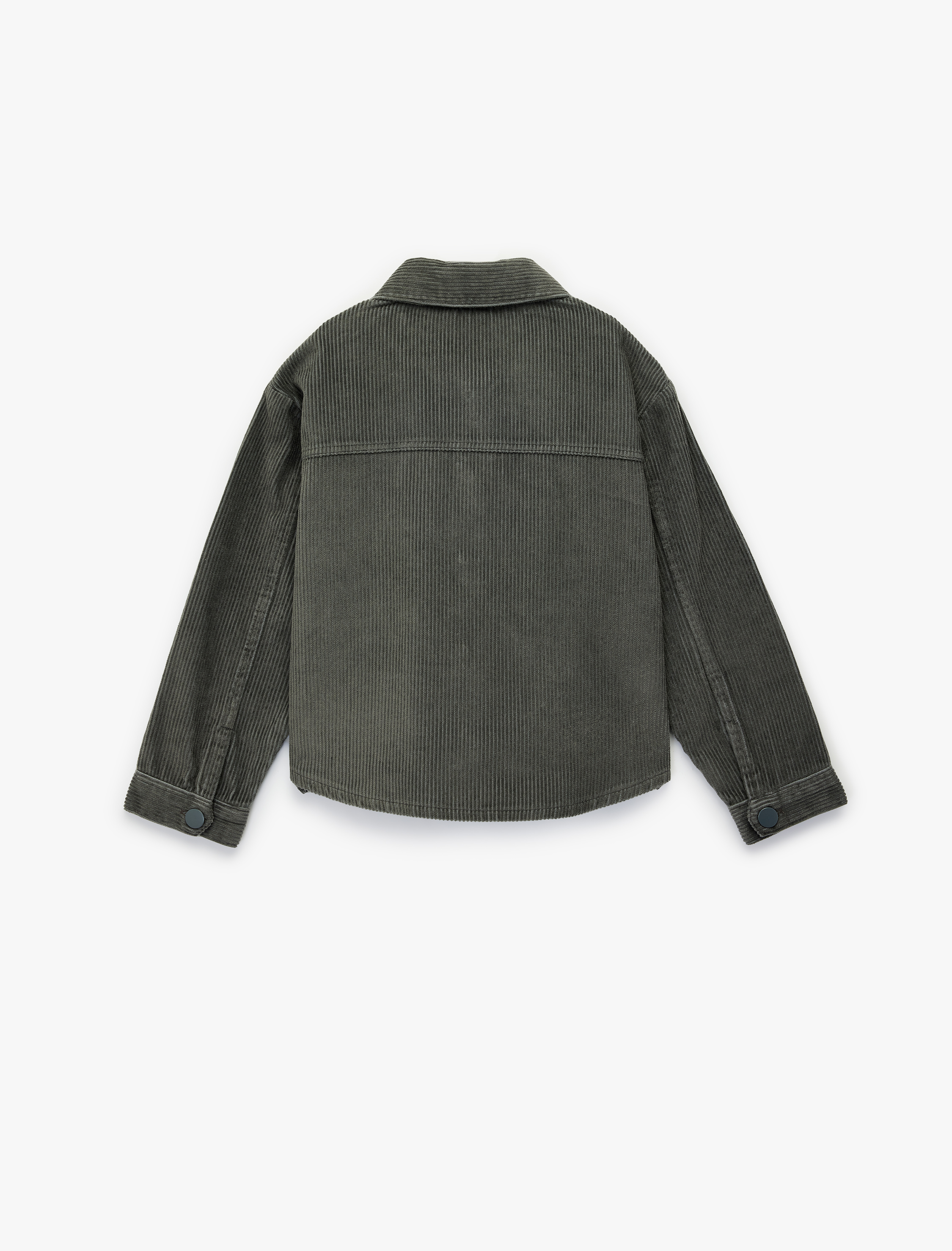  Kız Çocuk Pamuklu Uzun Kollu Oversize Kadife Gömlek