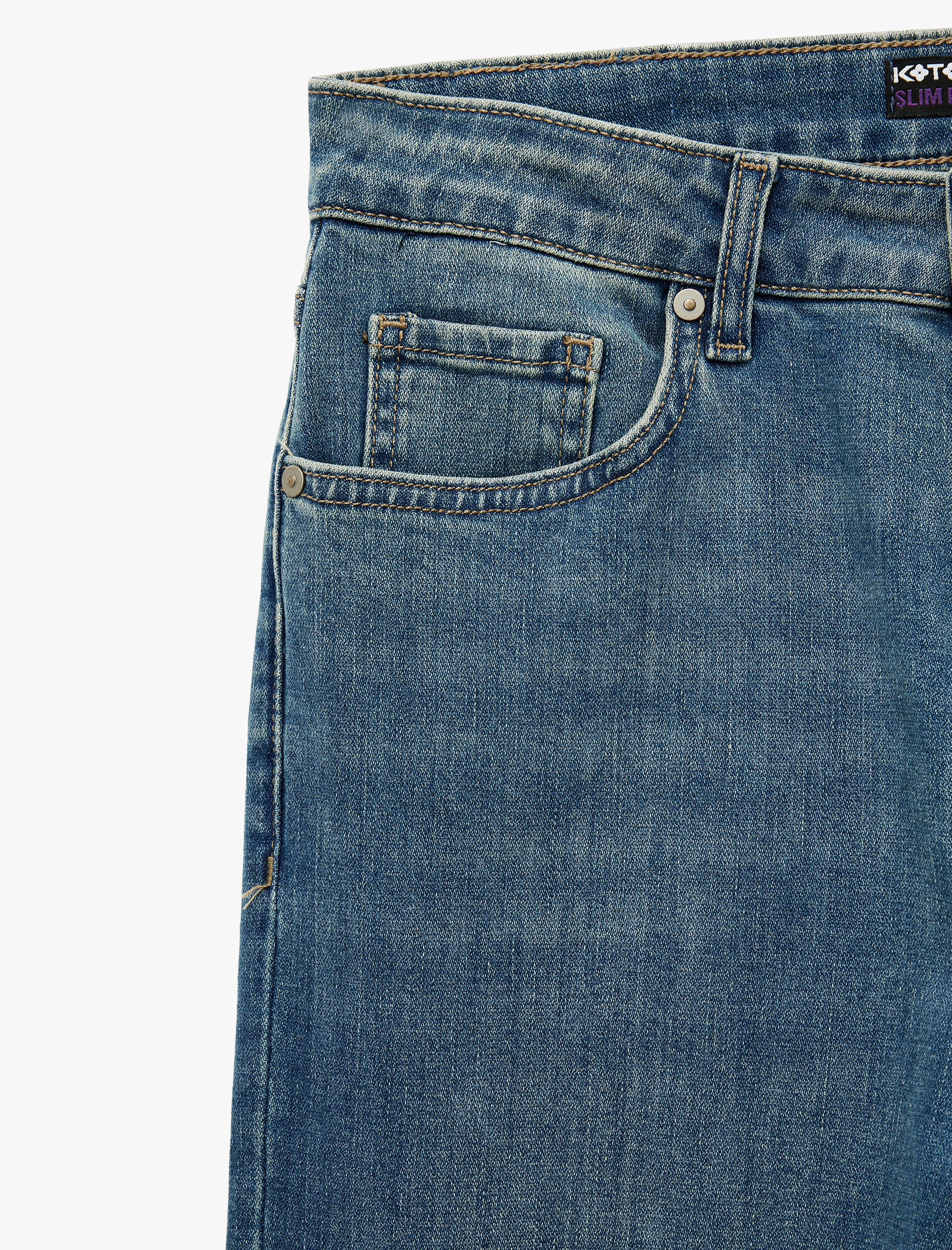   Normal Bel Yıpratmalı Pamuklu Slim Fit Jean Pantolon - Brad Jean