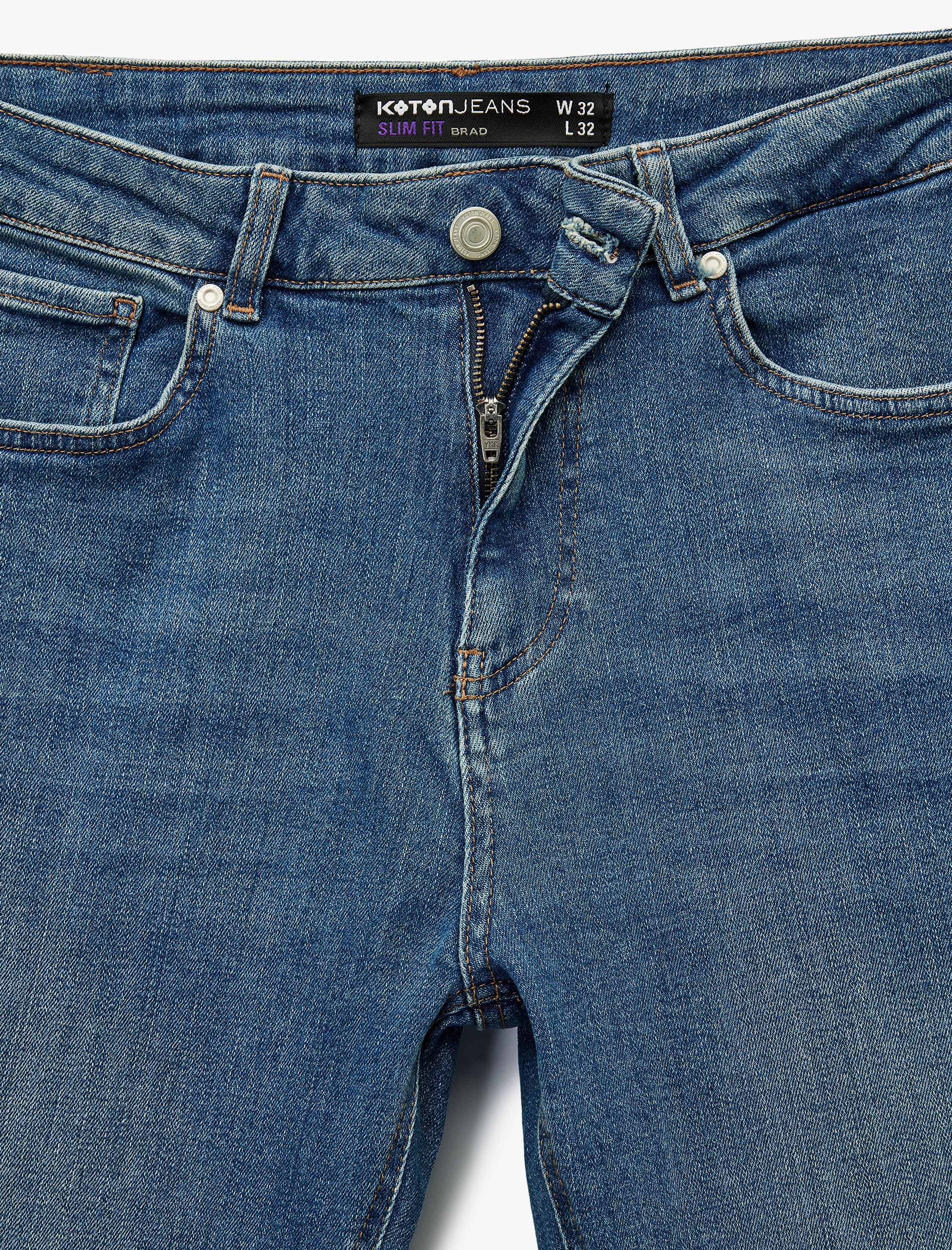   Normal Bel Pamuklu Slim Fit Jean Pantolon - Brad Jean