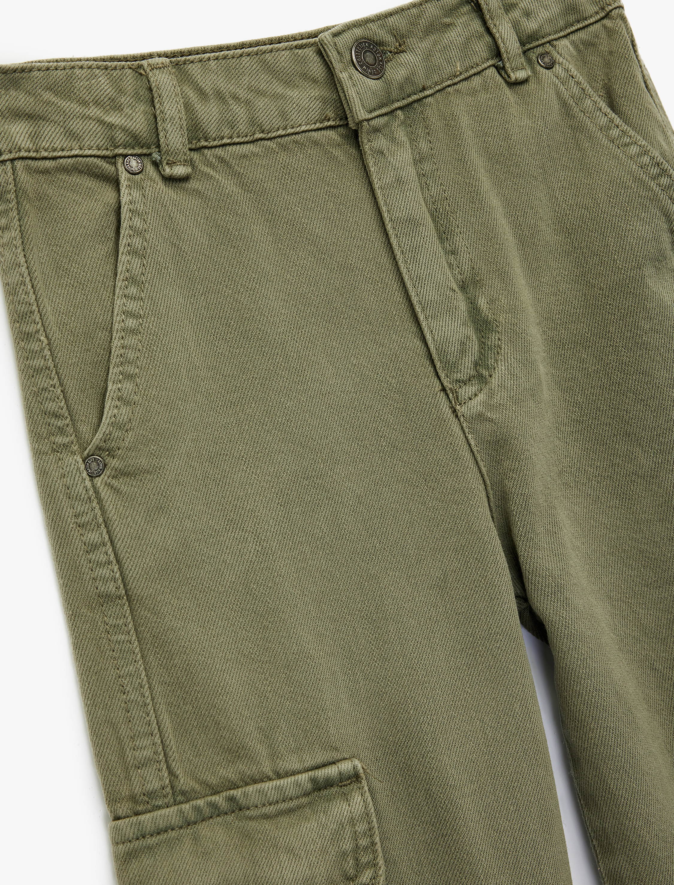  Erkek Çocuk Cep Detaylı Loose Fit Pamuklu Kargo Pantolon