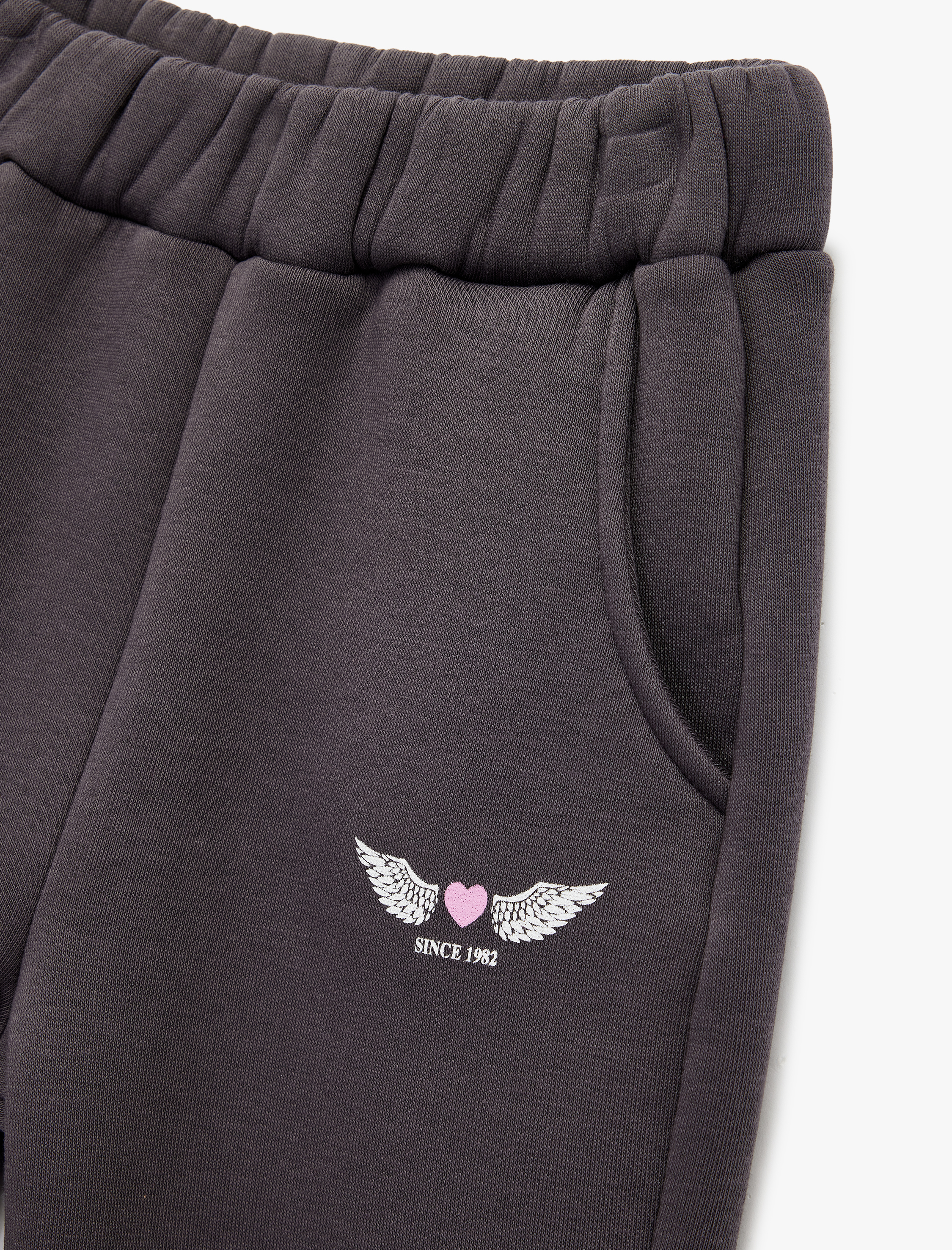  Kız Çocuk Baskılı Beli Lastikli Jogger Eşofman Altı