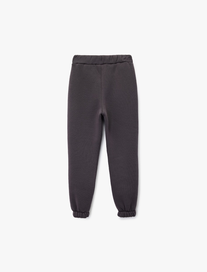 Kız Çocuk Baskılı Beli Lastikli Jogger Eşofman Altı