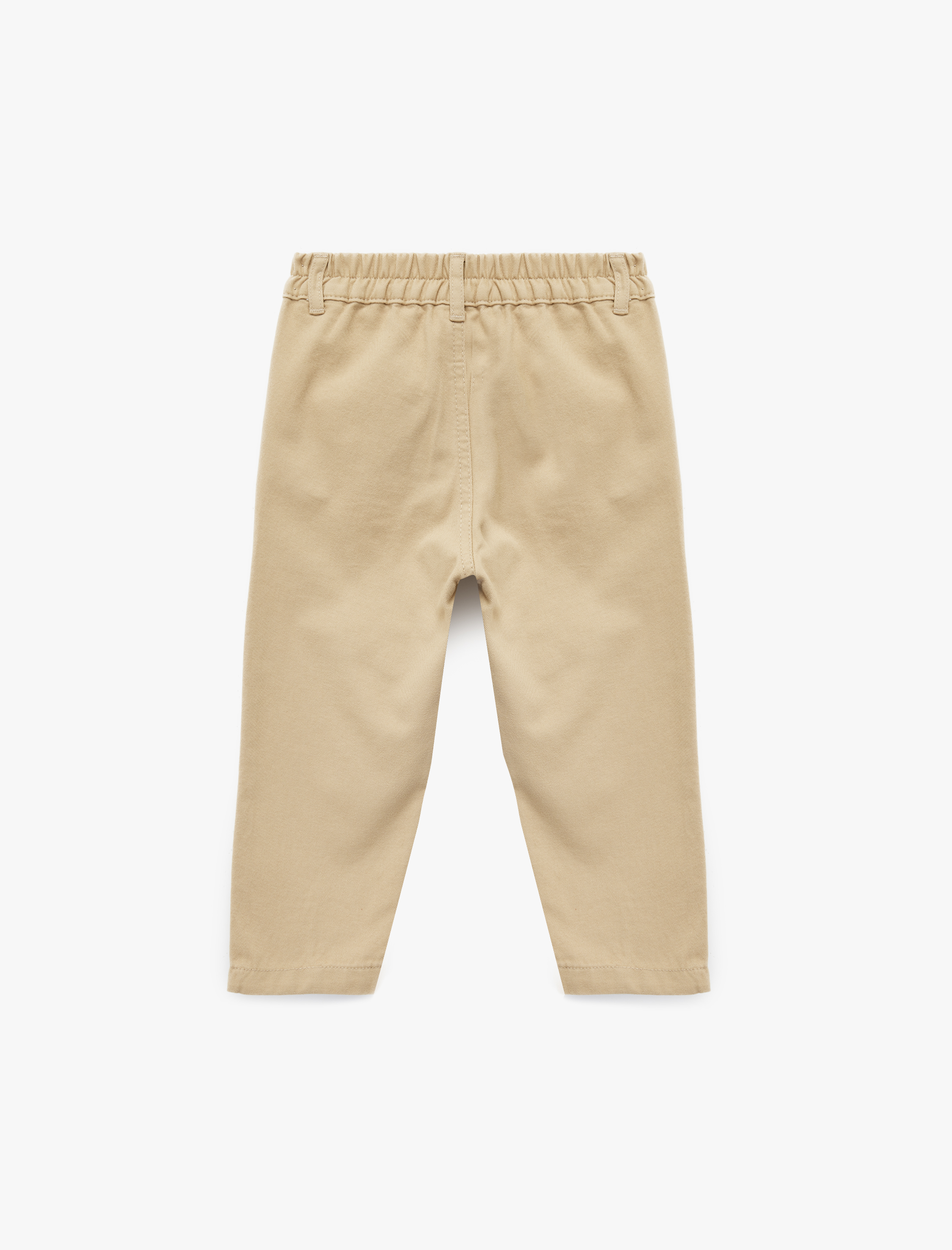  Erkek Bebek Beli Lastikli Düğmeli Pamuklu Havuç Kesim Pantolon