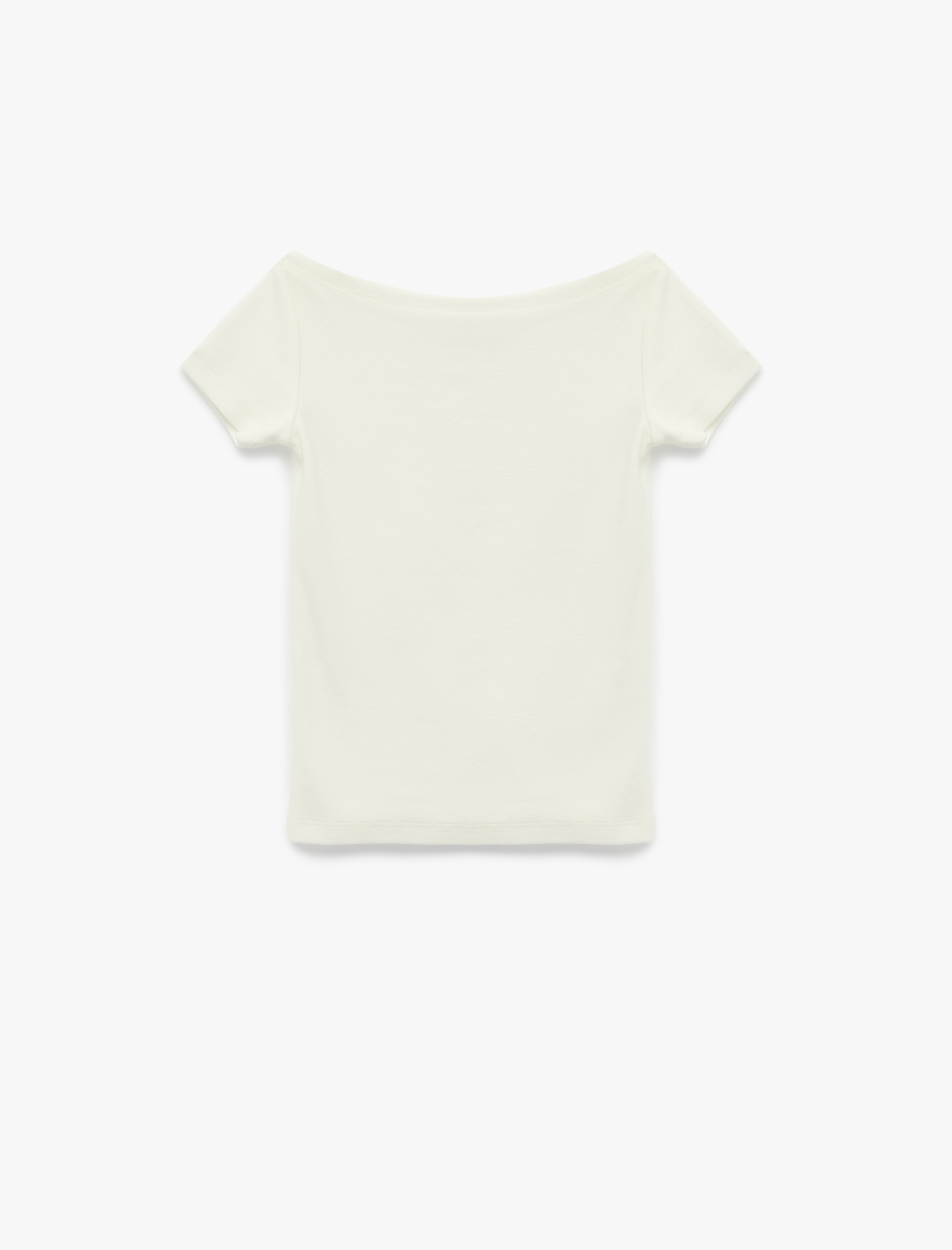  Kız Çocuk Asimetrik Düşük Omuz Kısa Kollu Modal Tişört