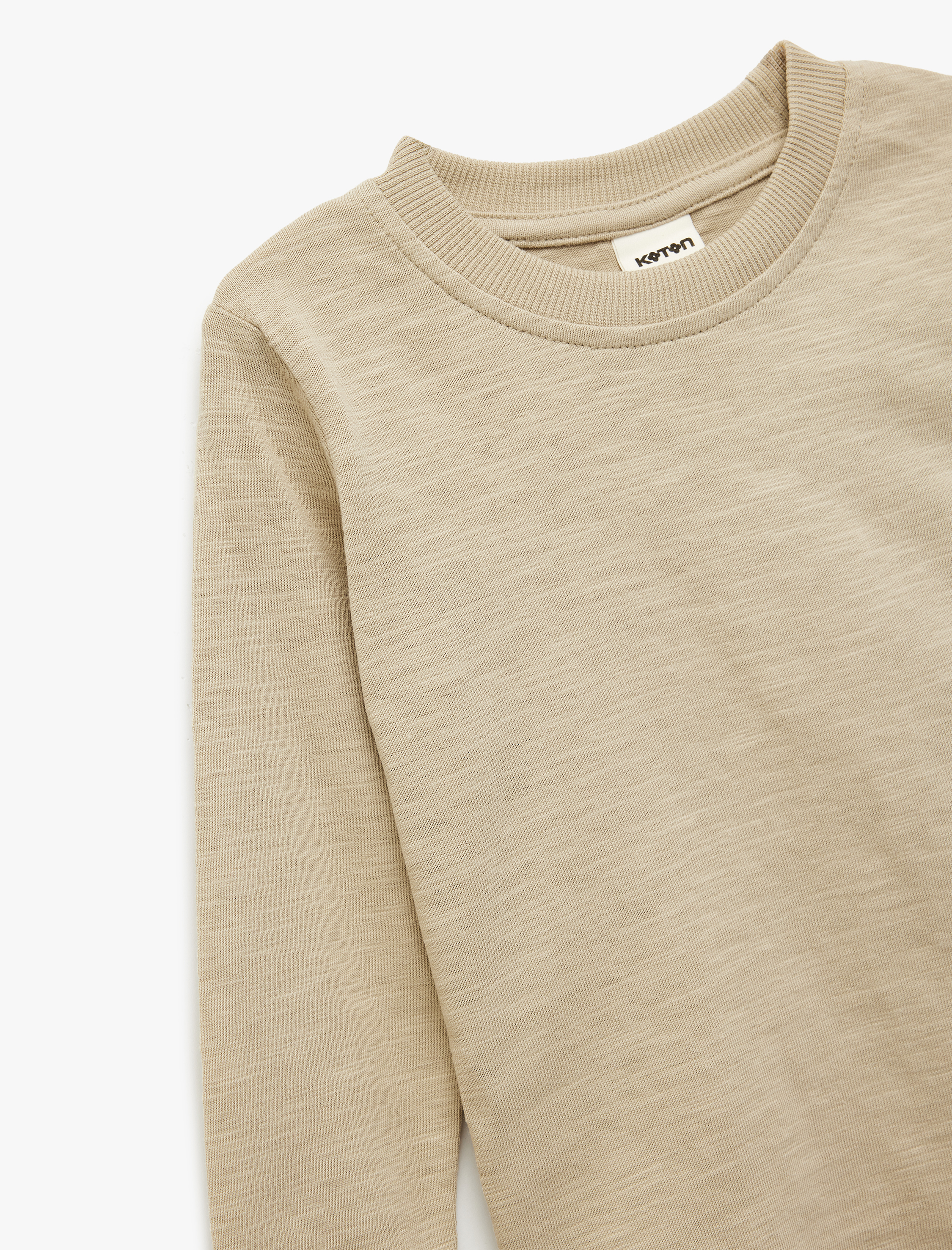  Erkek Bebek Pamuklu Uzun Kollu Bisiklet Yaka Basic Tişört