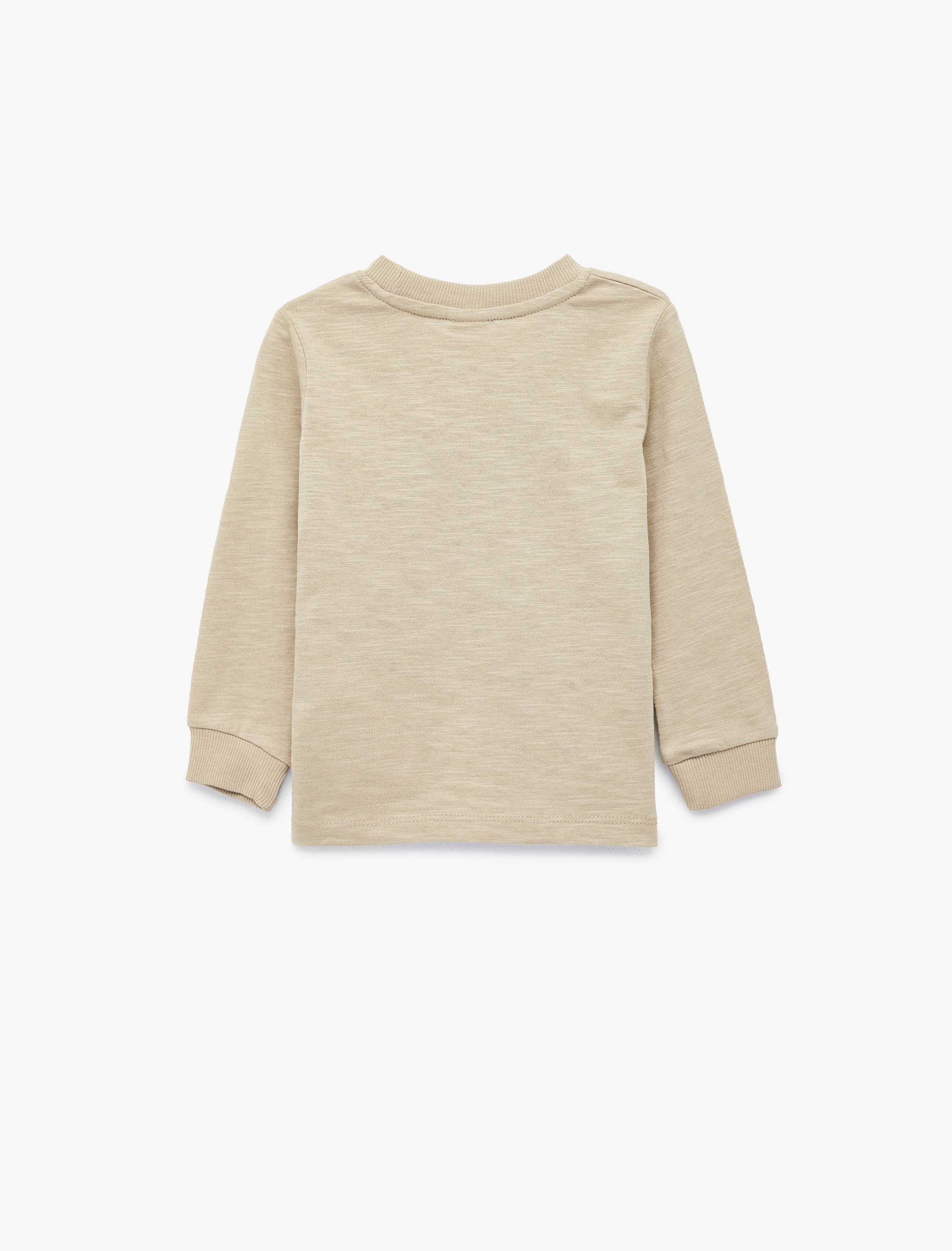  Erkek Bebek Pamuklu Uzun Kollu Bisiklet Yaka Basic Tişört