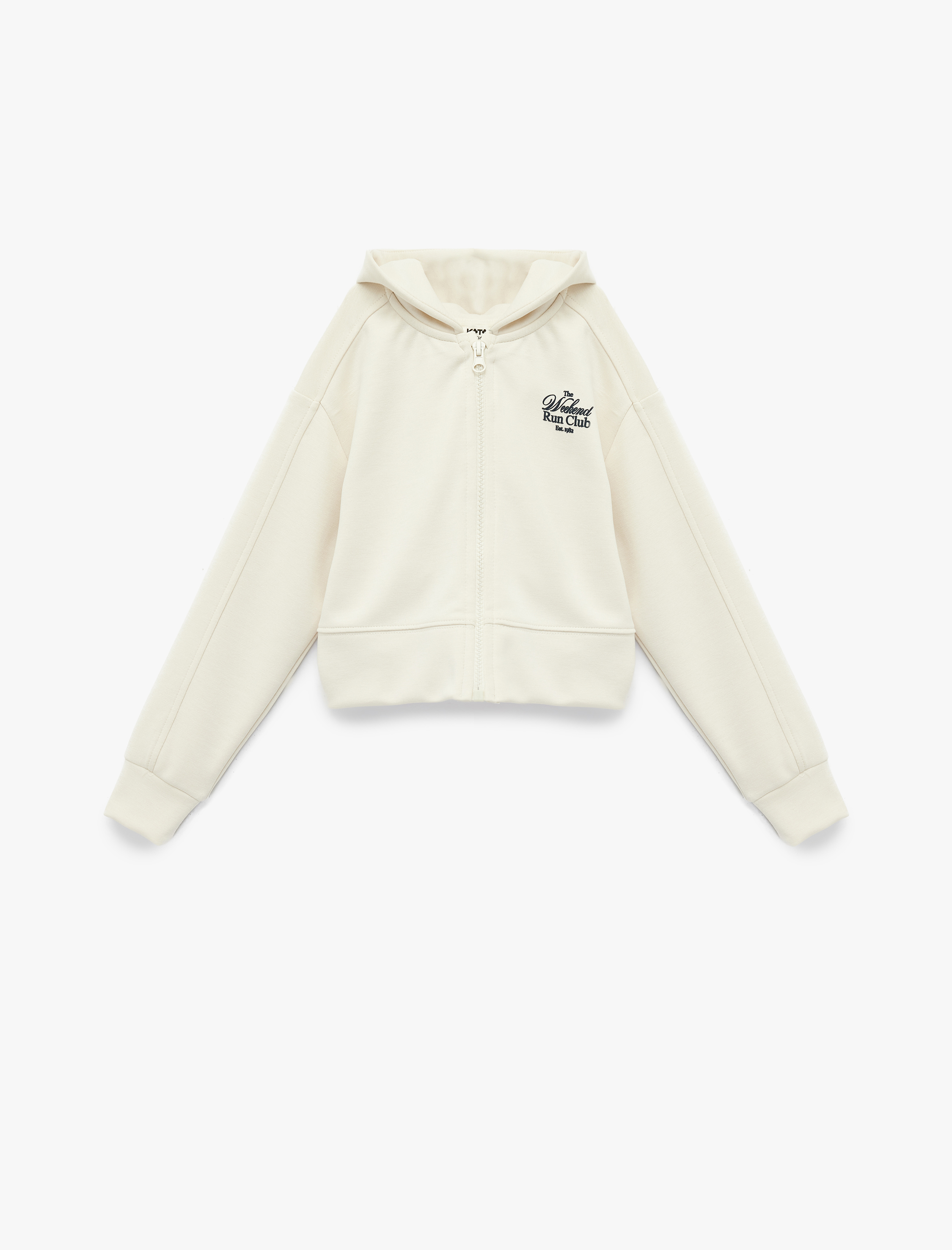  Kız Çocuk Modal Karışımlı Uzun Kollu Fermuarlı Kapşonlu Sweatshirt