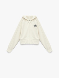 Modal Karışımlı Uzun Kollu Fermuarlı Kapşonlu Sweatshirt
