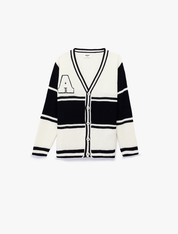 Erkek Çocuk Uzun Kollu Düğmeli V Yaka Triko Hırka