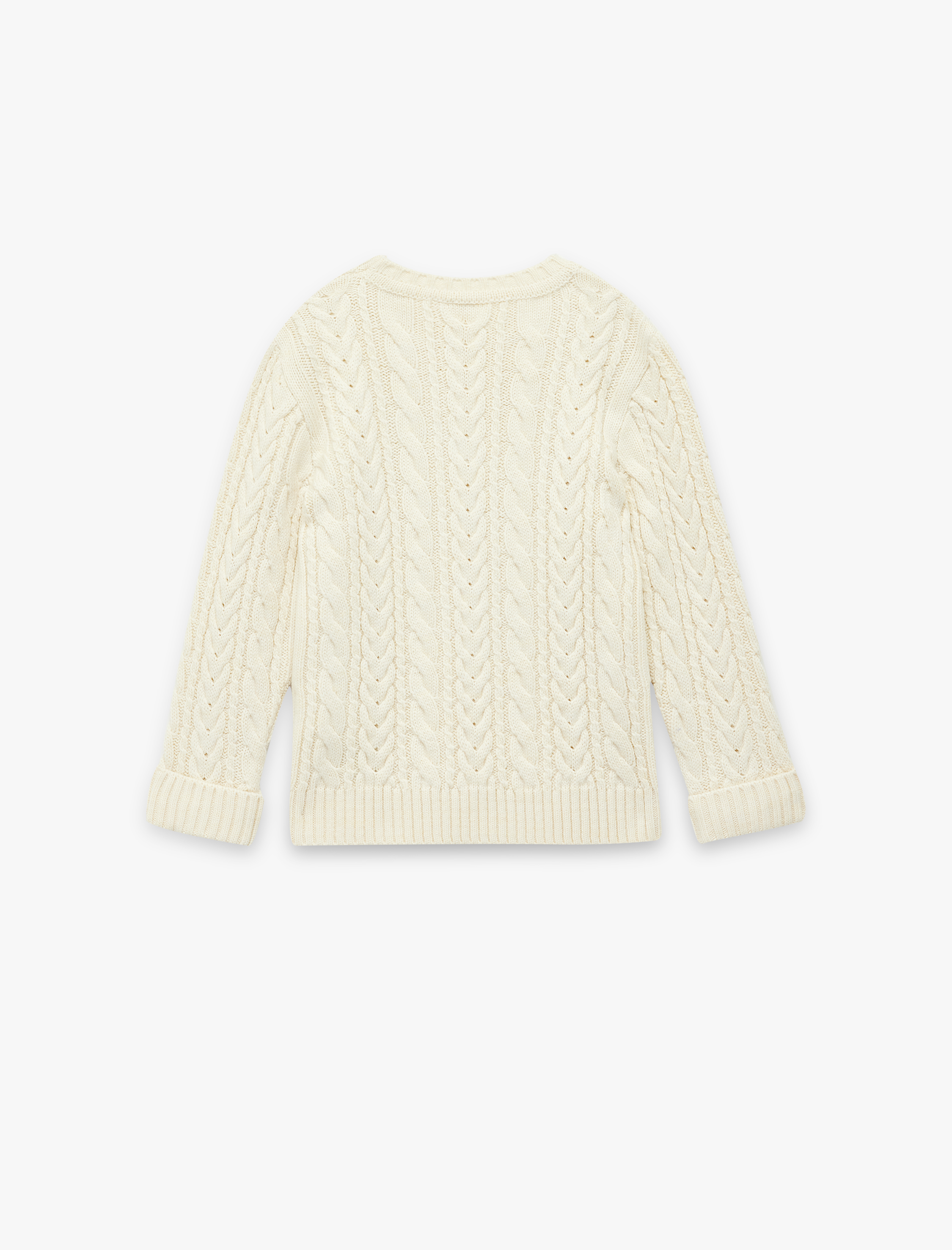  Erkek Bebek Uzun Kollu Bisiklet Yaka Ayıcık Detaylı Triko Kazak