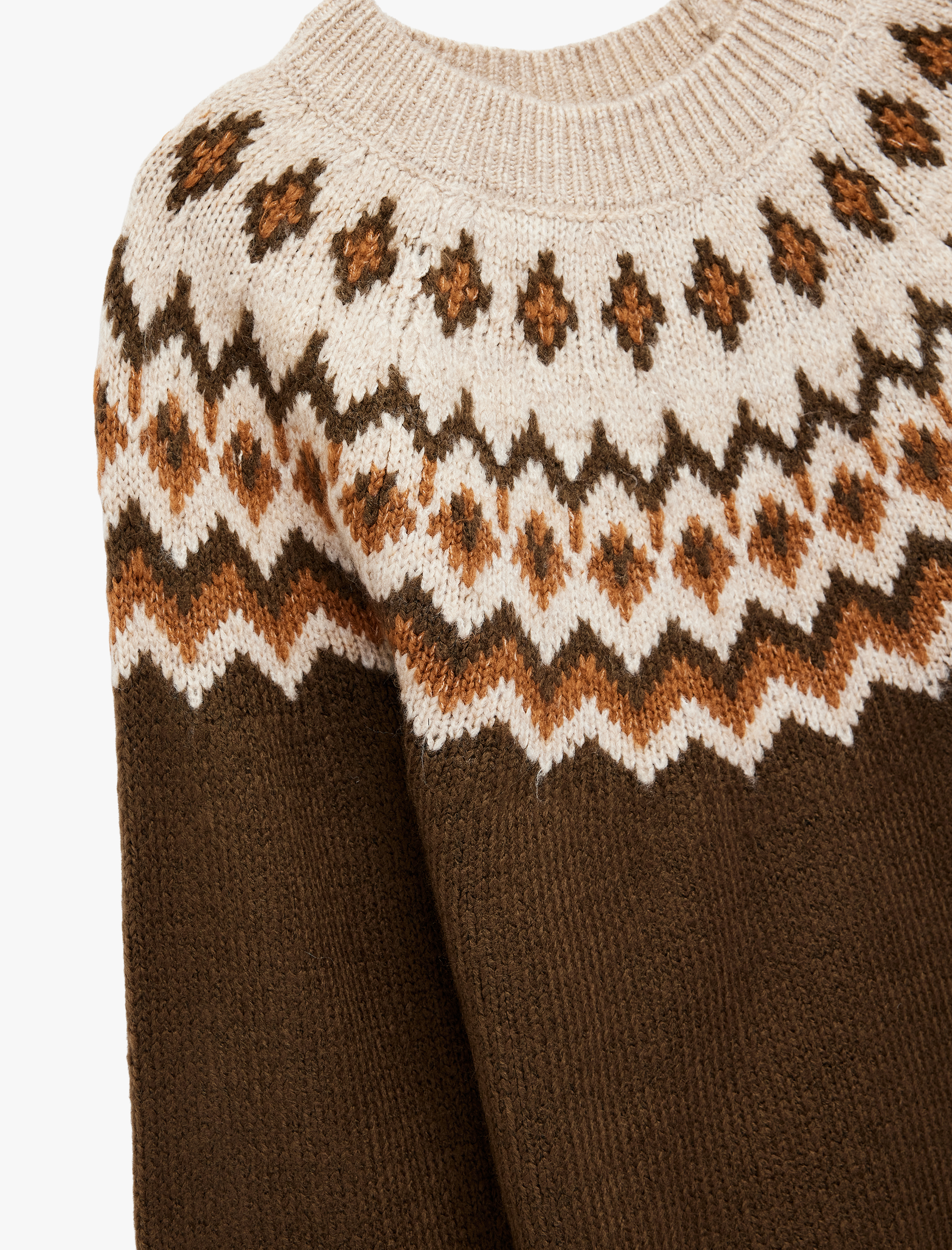  Kız Çocuk Uzun Kollu Bisiklet Yaka Desenli Triko Kazak