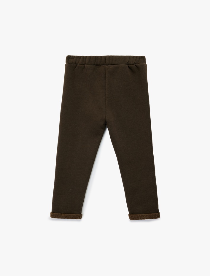 Erkek Bebek Şardonlu Duble Paça Düğmeli Bağcıklı Eşofman Altı