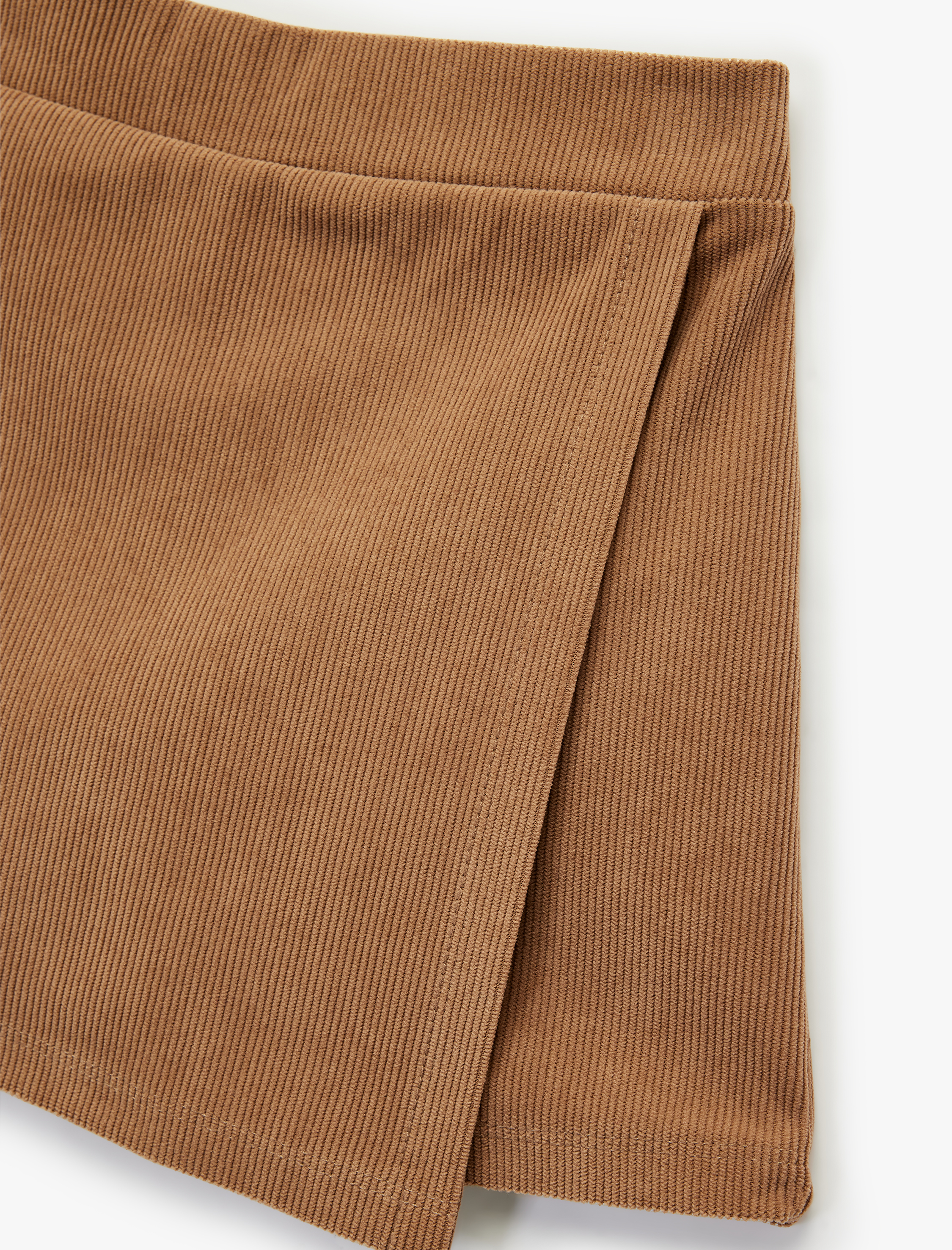  Kız Bebek Beli Lastikli Kruvaze Kadife Basic Şort Etek