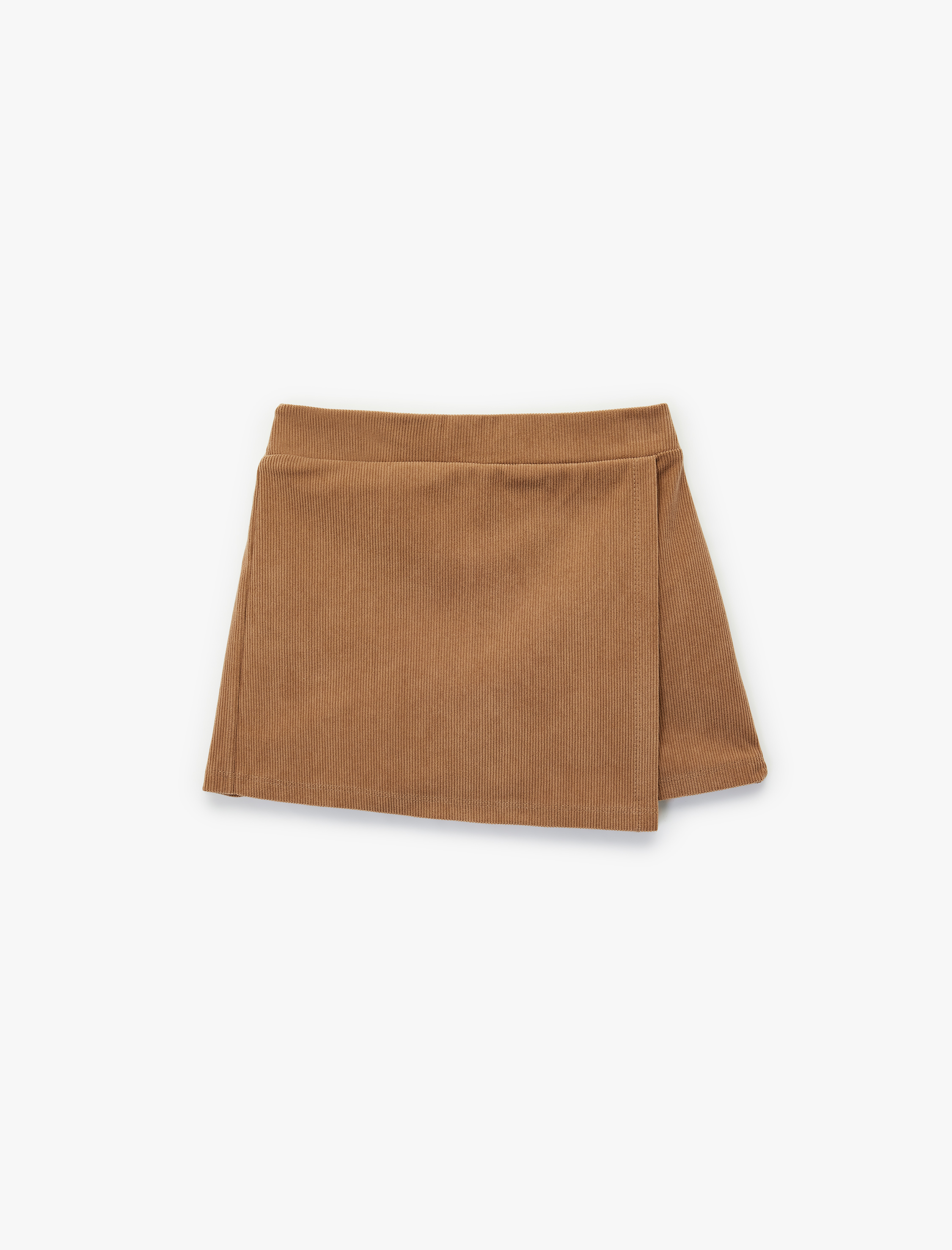  Kız Bebek Beli Lastikli Kruvaze Kadife Basic Şort Etek