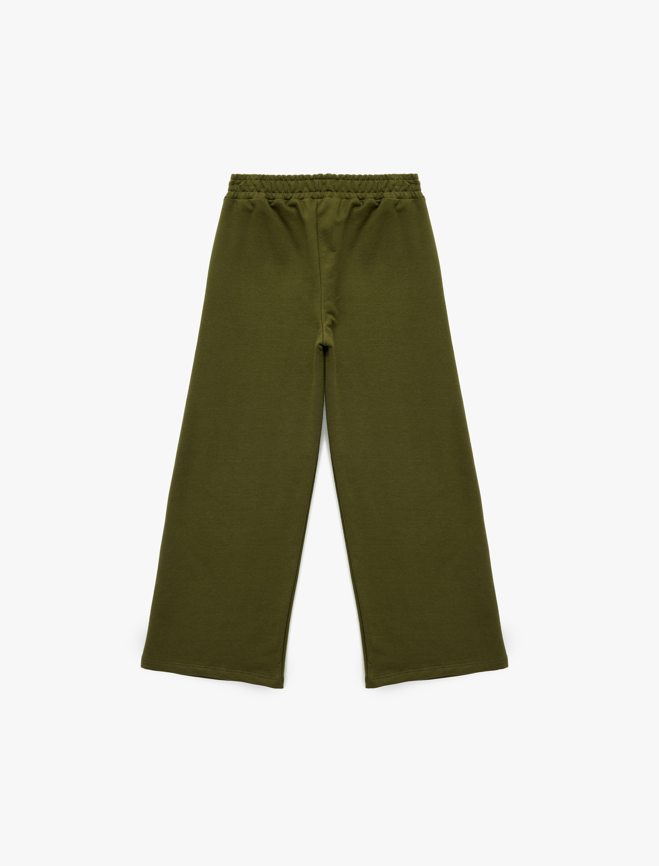  Kız Çocuk Şardonlu Biyeli Geniş Paça Eşofman Altı