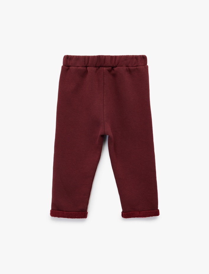 Erkek Bebek Şardonlu Duble Paça Düğmeli Bağcıklı Eşofman Altı