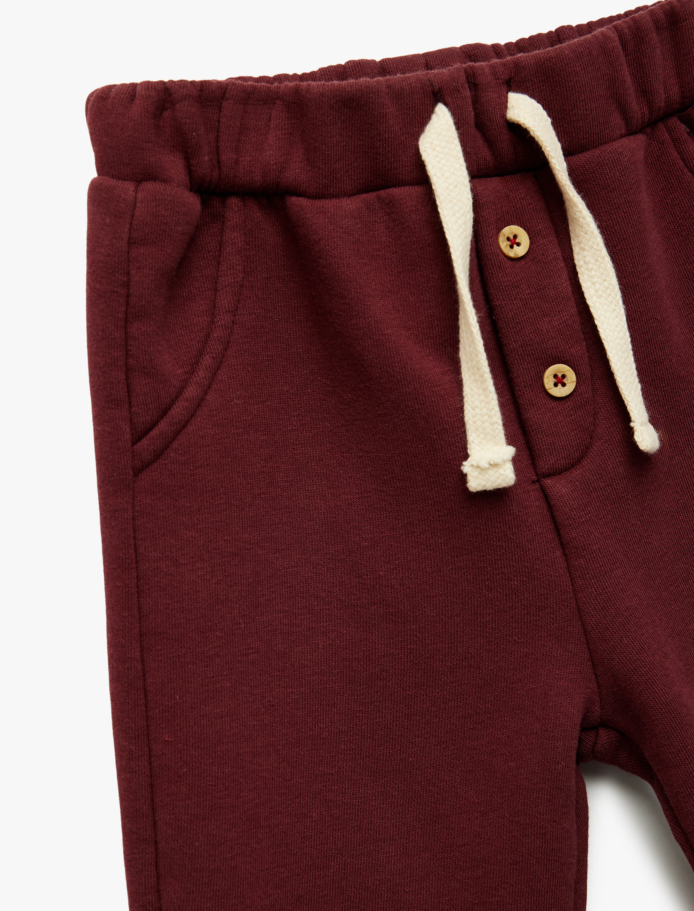  Erkek Bebek Şardonlu Duble Paça Düğmeli Bağcıklı Eşofman Altı