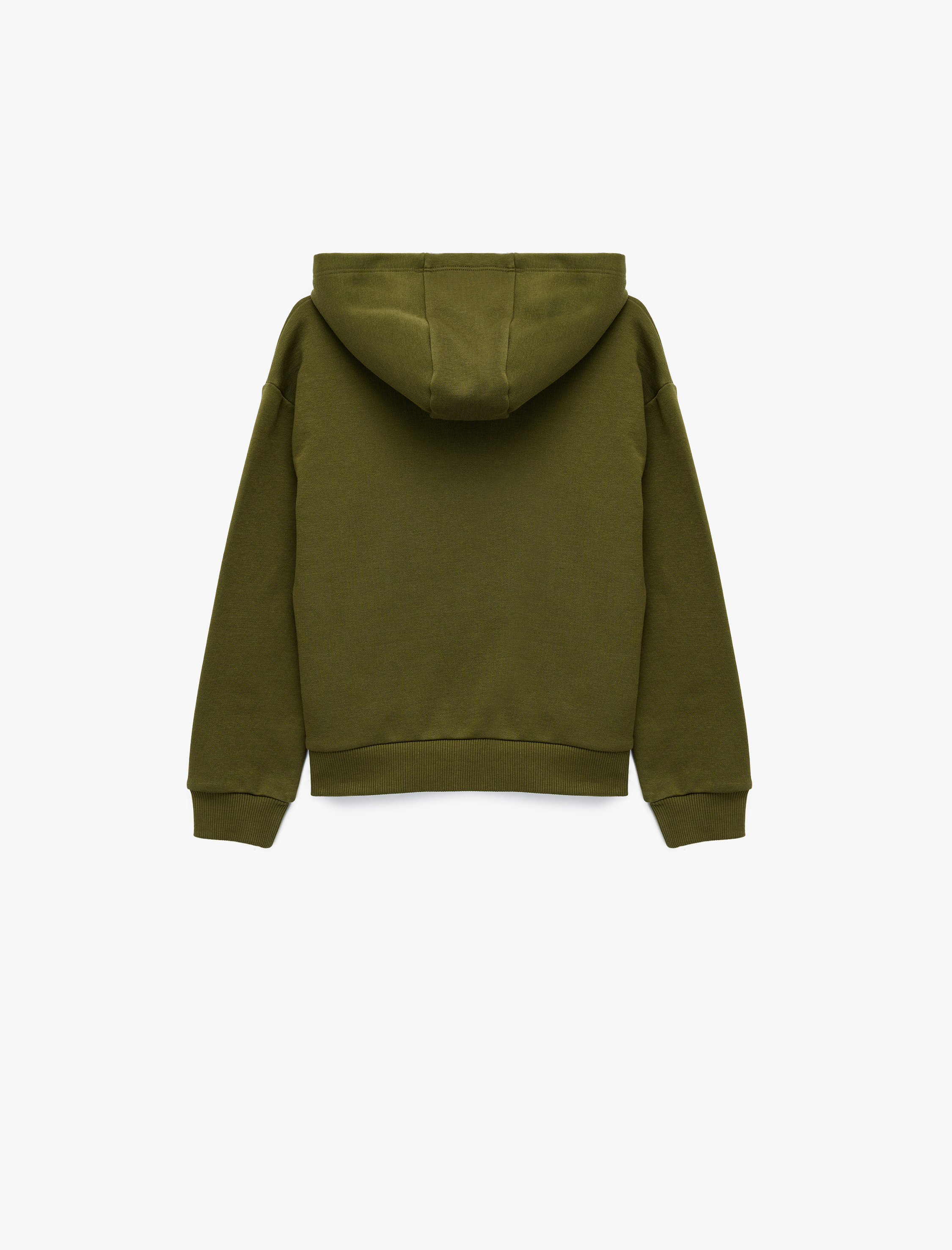  Kız Çocuk Şardonlu Uzun Kollu Kapşonlu Fermuarlı Sweatshirt