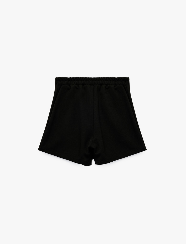 Kız Çocuk Toka Detaylı Viskon Karışımlı Basic Şort Etek