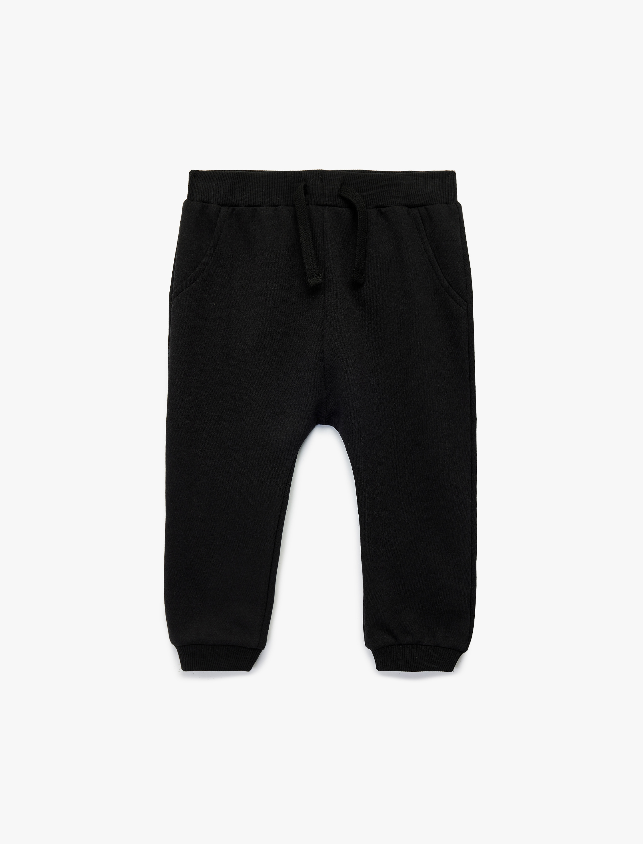 Erkek Bebek Şardonlu Pamuklu Beli Bağcıklı Jogger Eşofman Altı