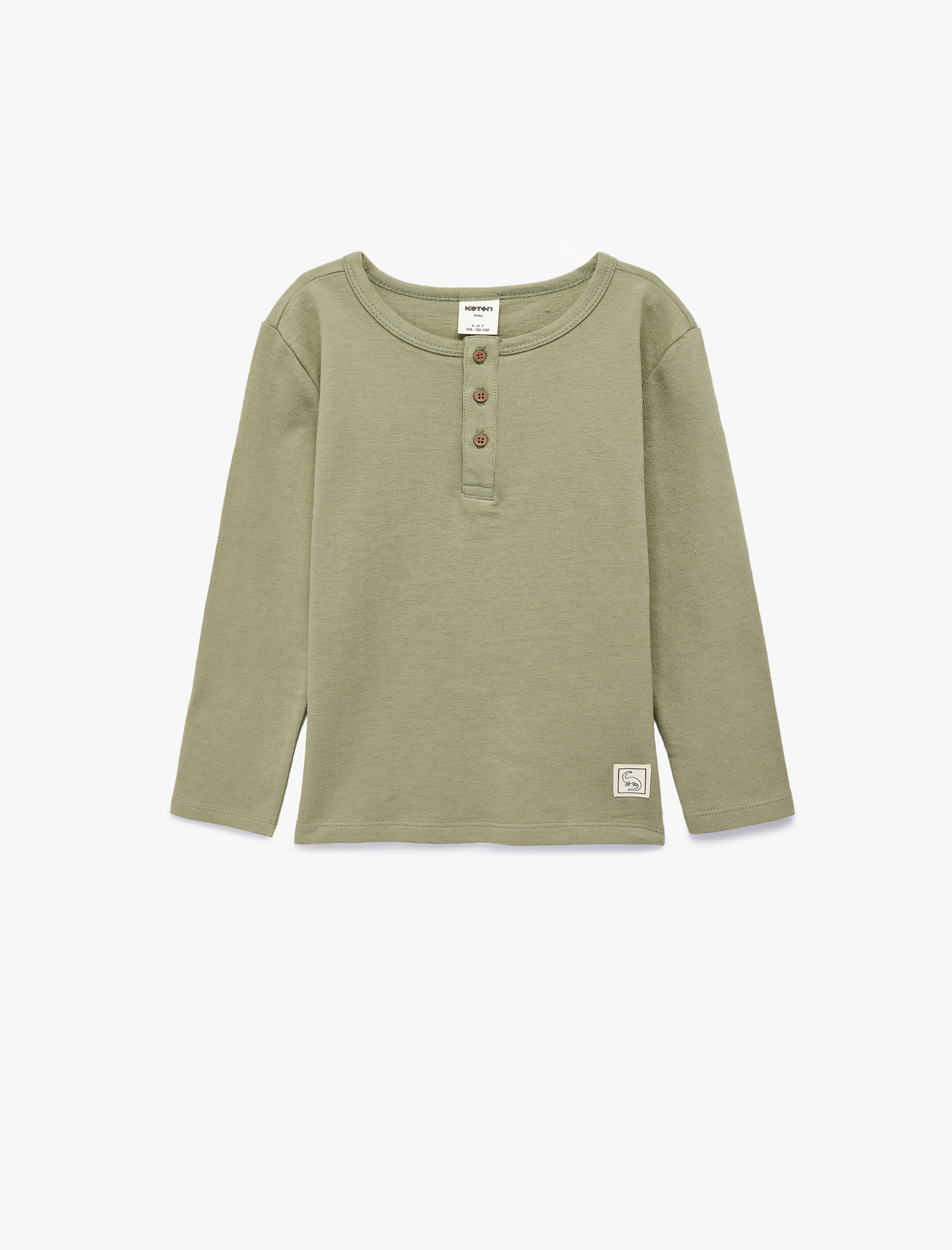  Erkek Bebek Pamuklu Uzun Kollu Düğmeli Tişört