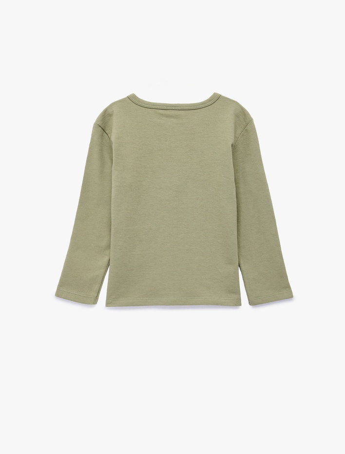 Erkek Bebek Pamuklu Uzun Kollu Düğmeli Tişört