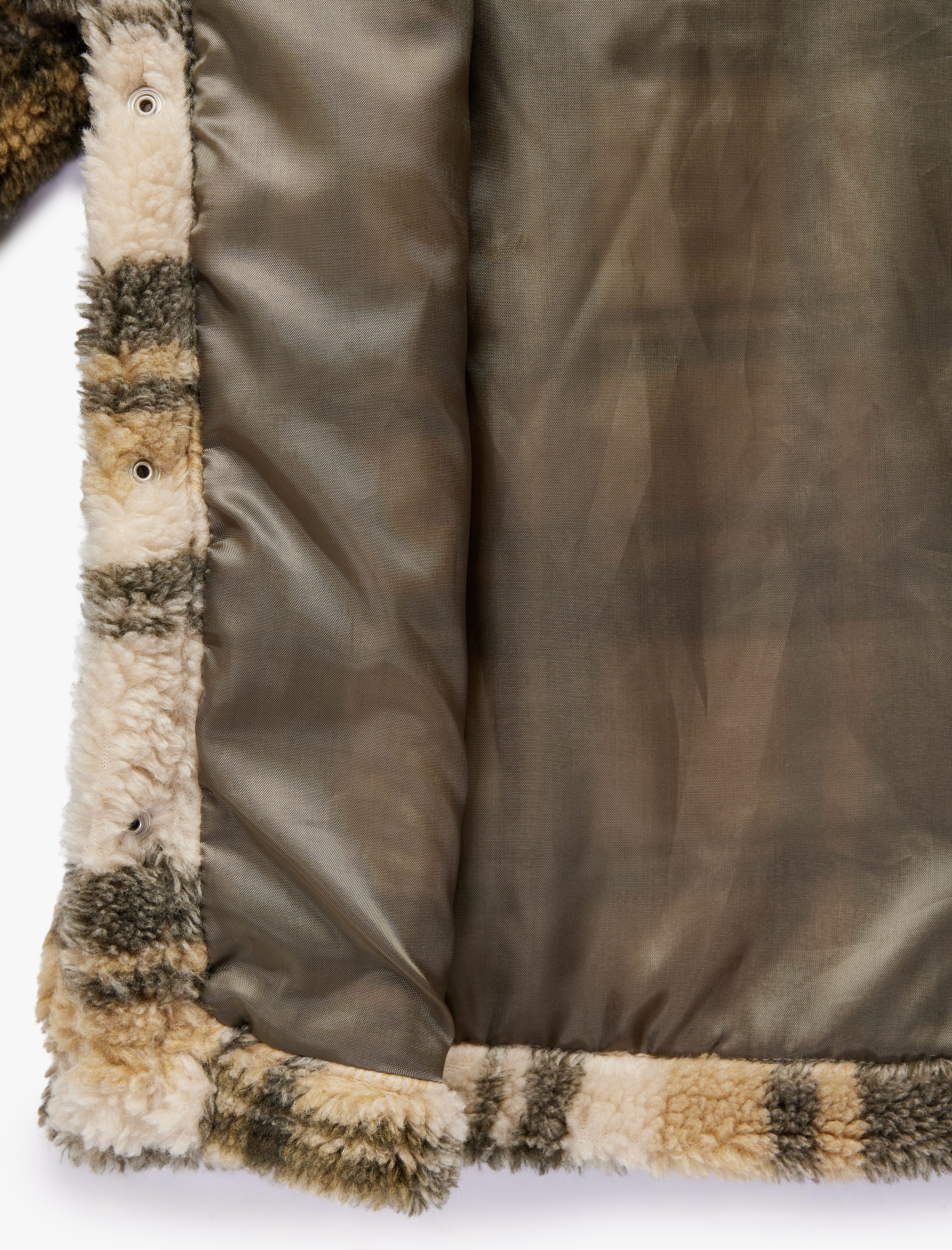  Erkek Çocuk Cep Detaylı Uzun Kollu Ekoseli Polar Ceket