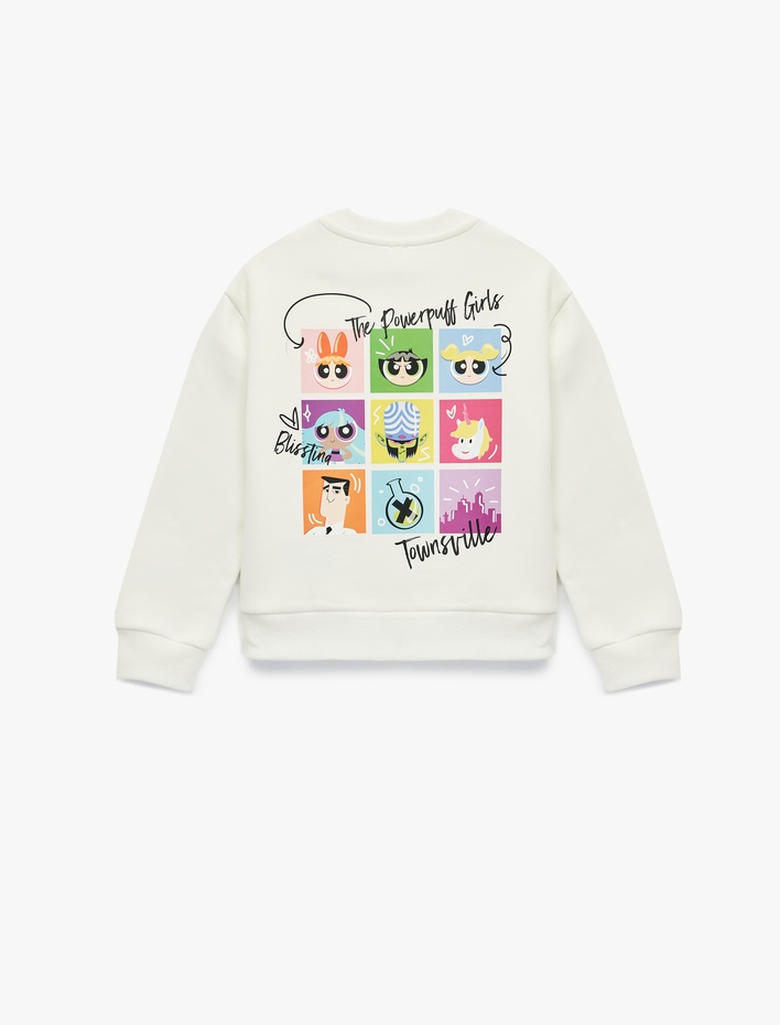 Kız Çocuk Powerpuff Girls Baskılı Uzun Kollu Bisiklet Yaka Lisanslı Oversize Sweatshirt