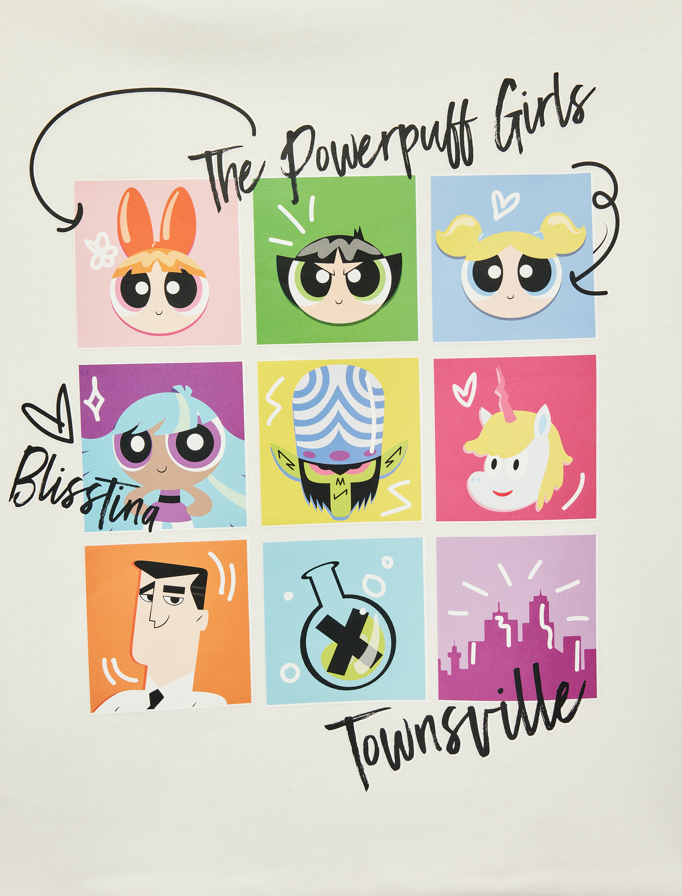  Kız Çocuk Powerpuff Girls Baskılı Uzun Kollu Bisiklet Yaka Lisanslı Oversize Sweatshirt