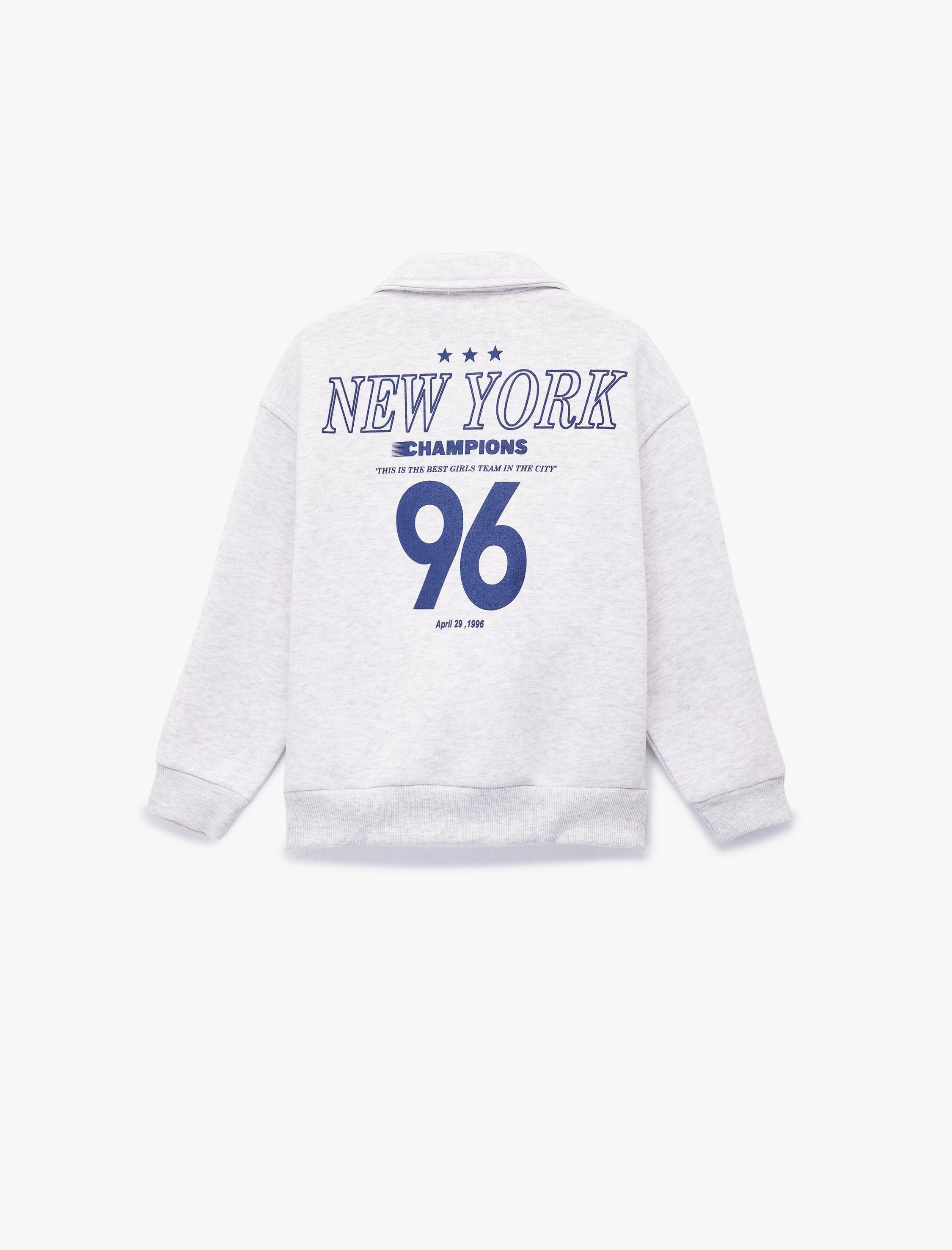  Kız Çocuk Rahat Kesim Cepli Baskılı Uzun Kollu Fermuarlı Ceket