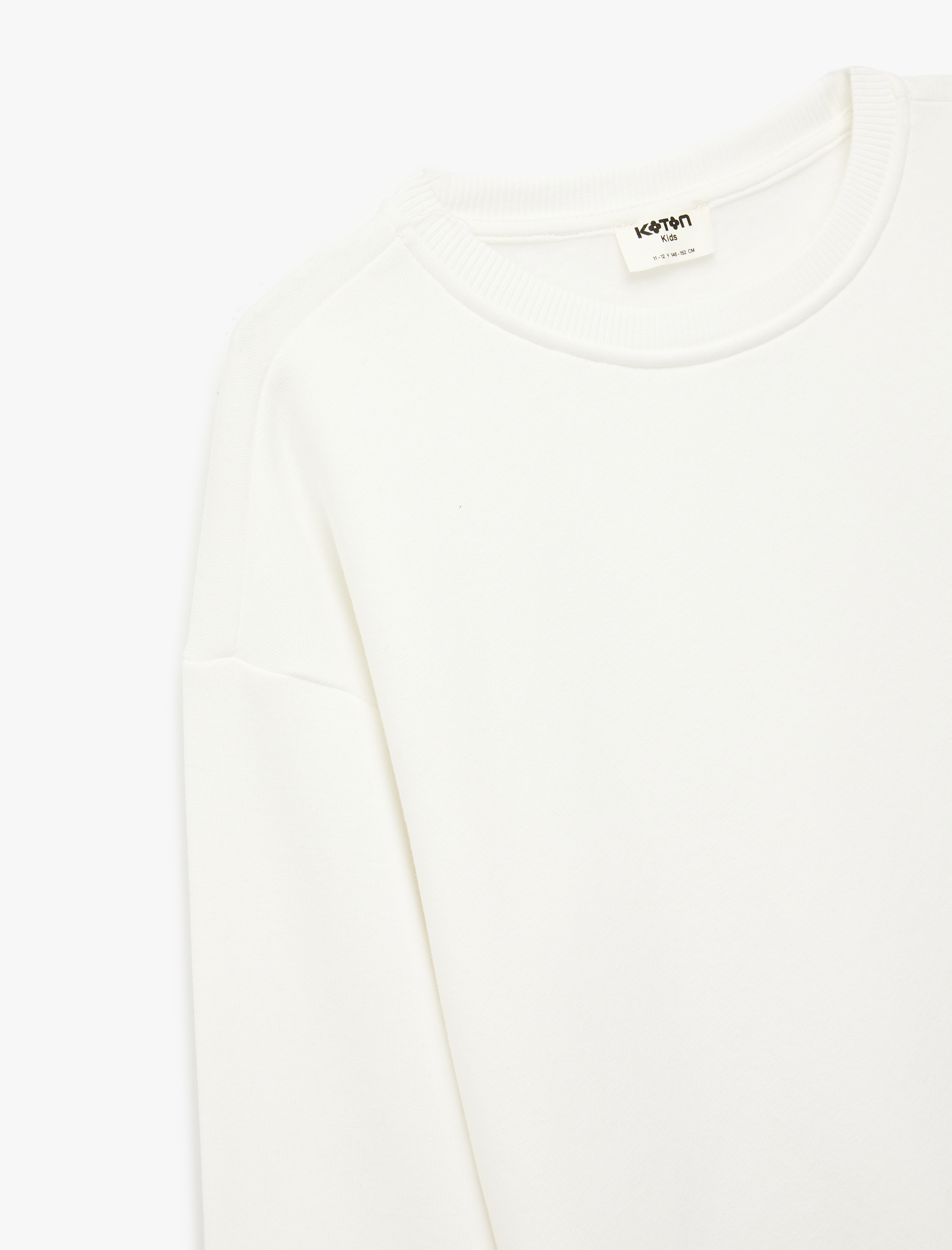  Kız Çocuk Bisiklet Yaka Fiyonk Detaylı Uzun Kollu Sweatshirt