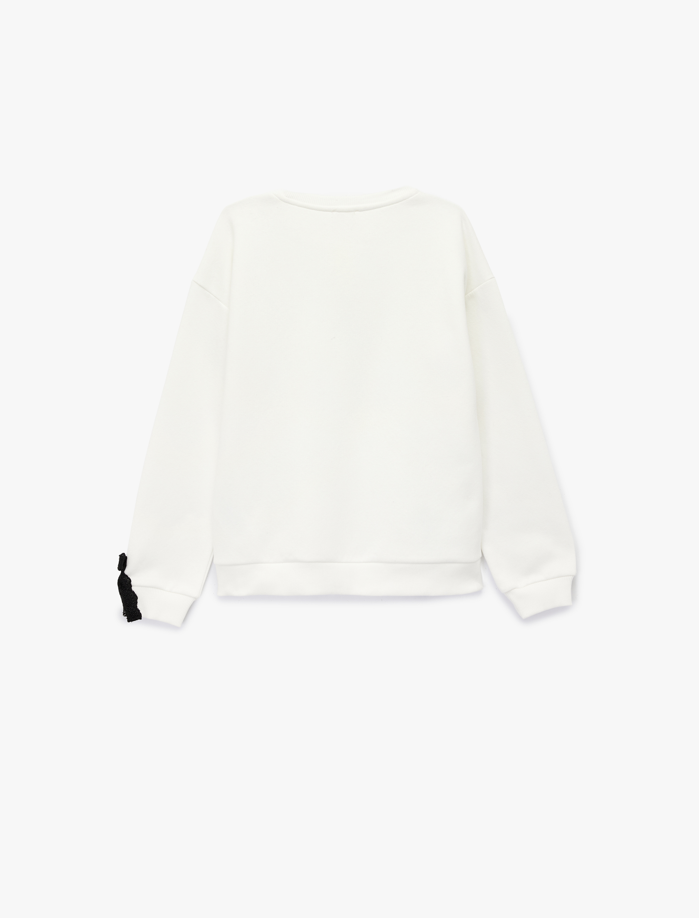  Kız Çocuk Bisiklet Yaka Fiyonk Detaylı Uzun Kollu Sweatshirt