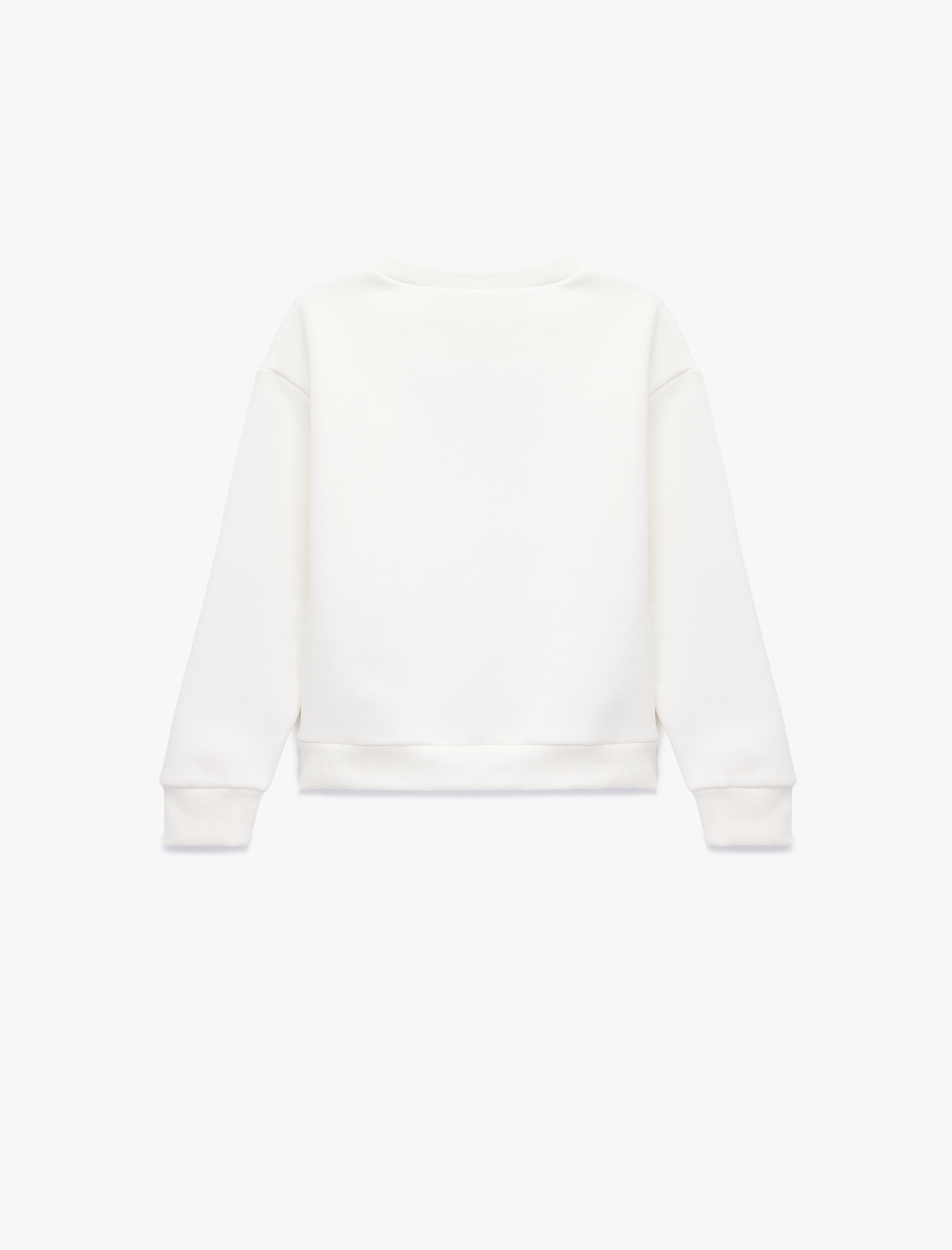  Kız Çocuk Tavşan Baskılı Uzun Kollu Bisiklet Yaka Sweatshirt