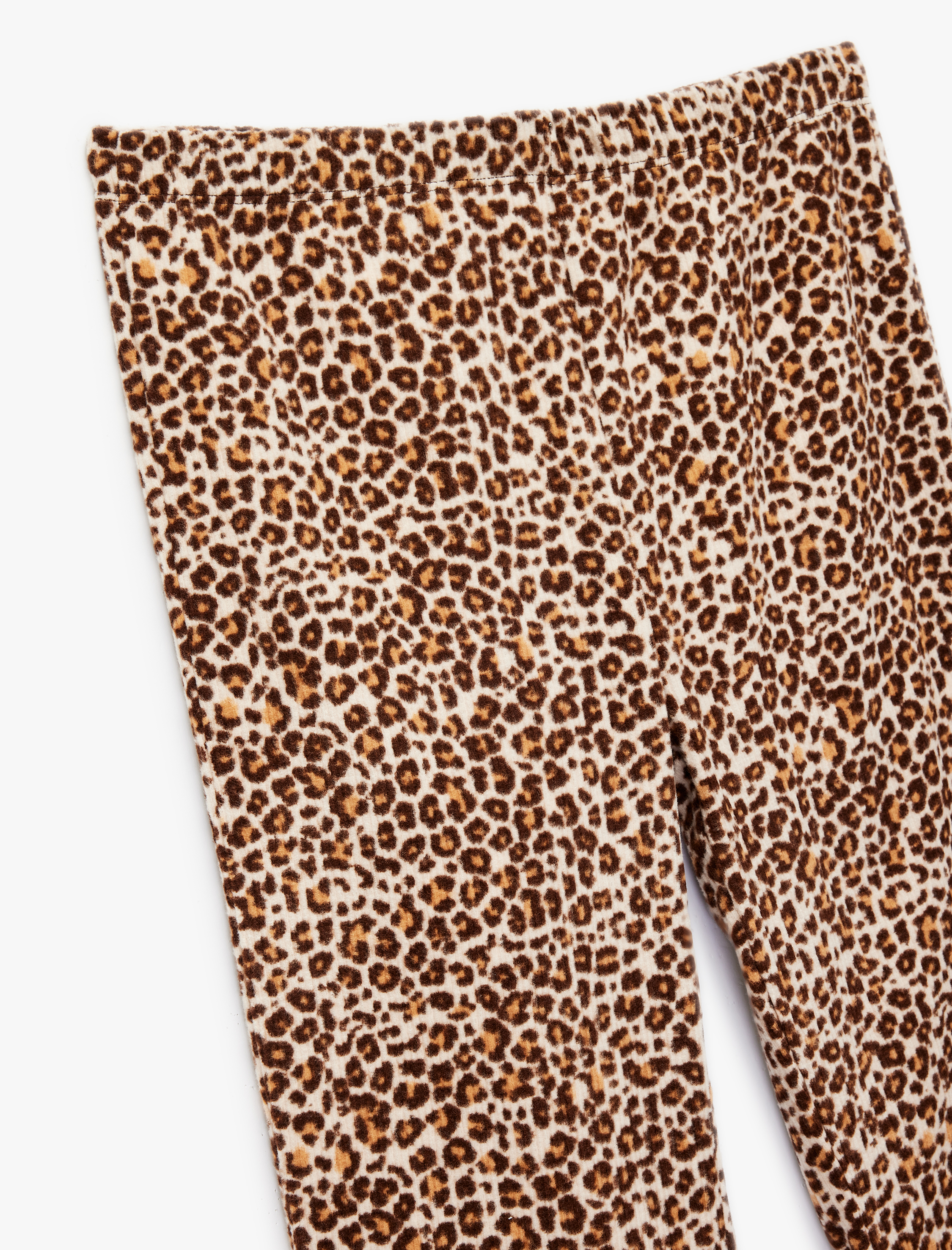  Kız Çocuk Leopar Desenli Slim Fit İspanyol Paça Pantolon
