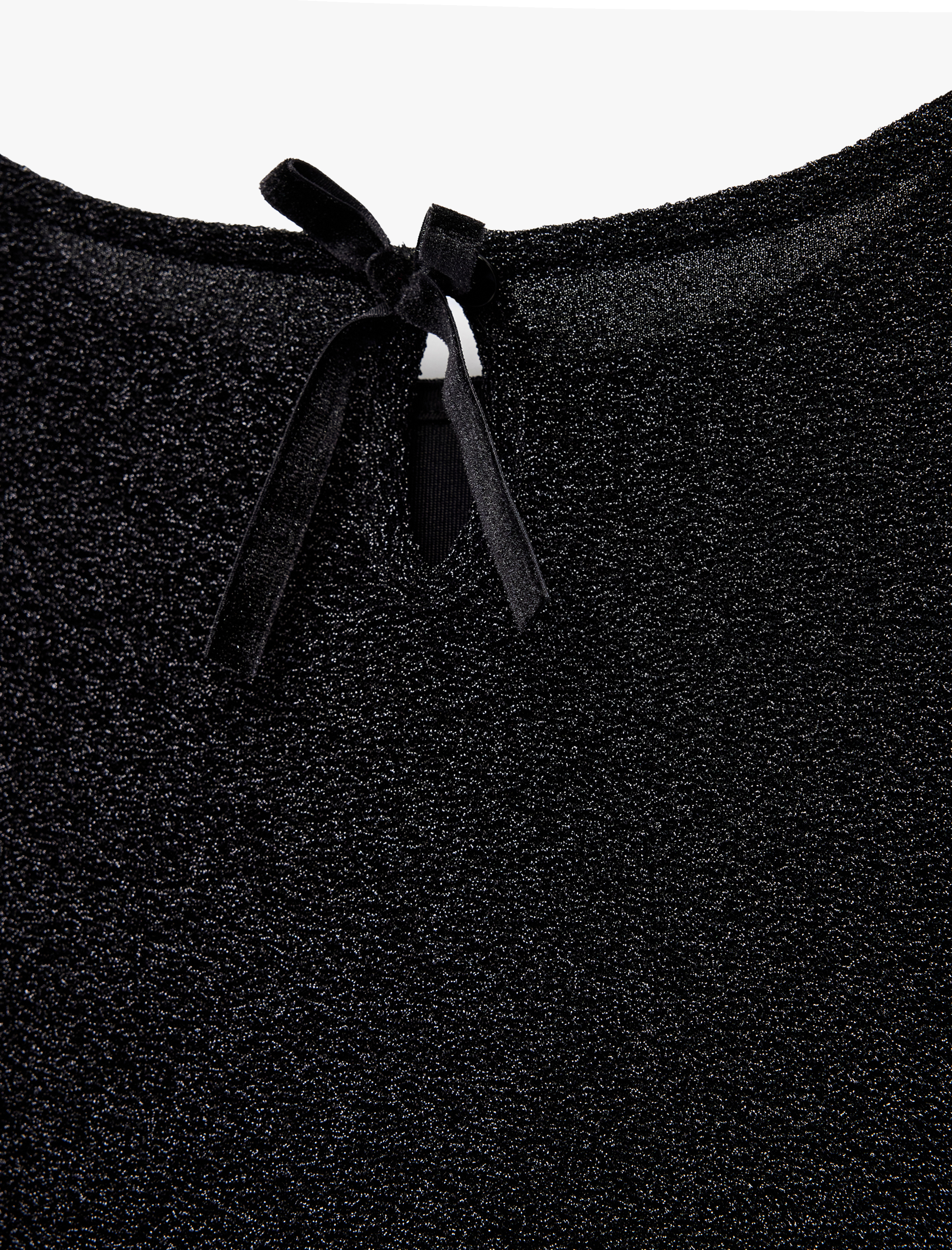  Kız Çocuk Uzun Kollu Bisiklet Yaka Sim Detaylı Fırfırlı Peplum Yılbaşı Bluz