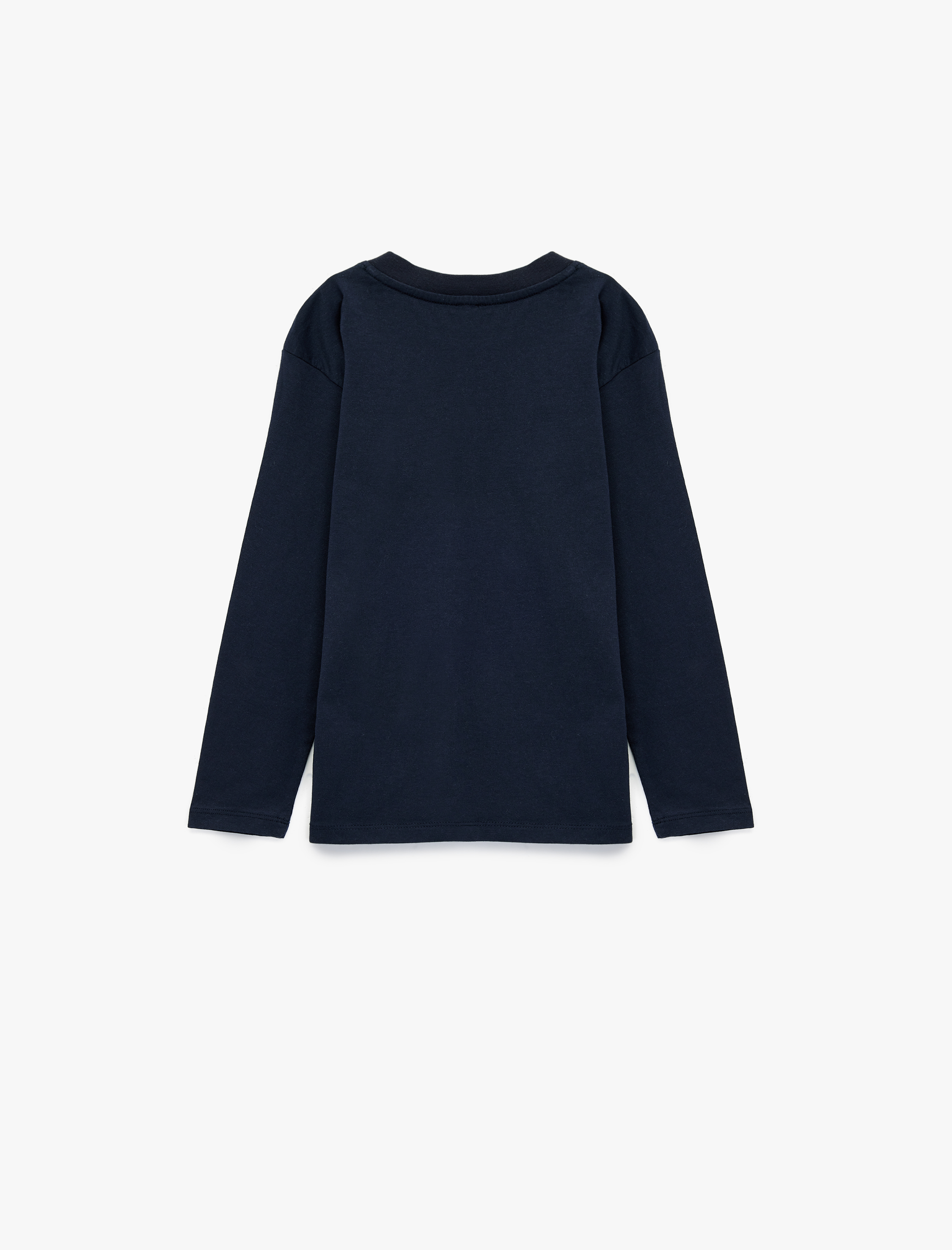  Erkek Çocuk Uzun Kollu Bisiklet Yaka Pamuklu Baskılı Tişört