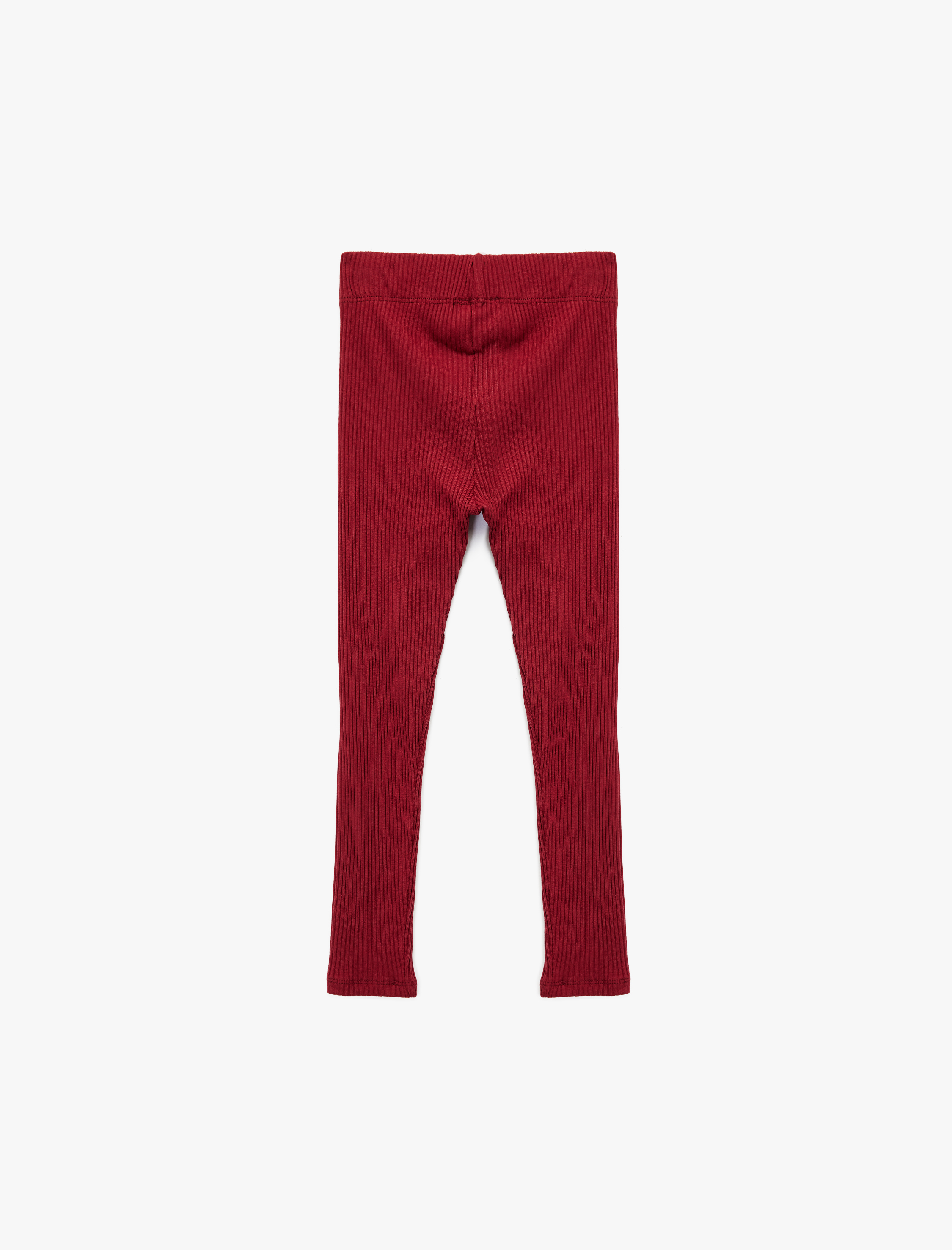  Kız Çocuk Beli Lastikli Etiket Detaylı Pamuklu Tayt